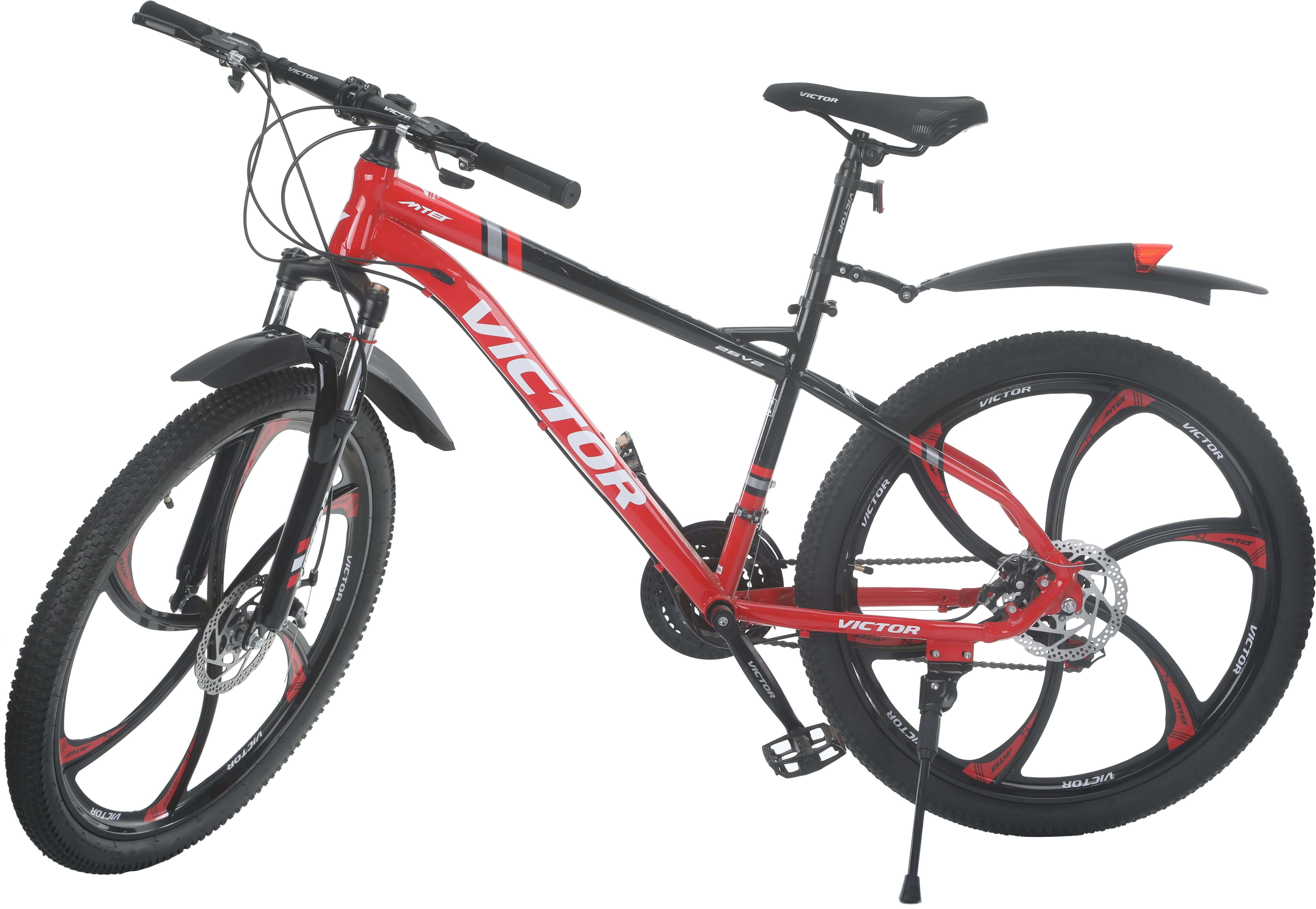 Victor (V2) Iron Frame Bicycle, Size 26, Gears, Shock Absorbers - Red