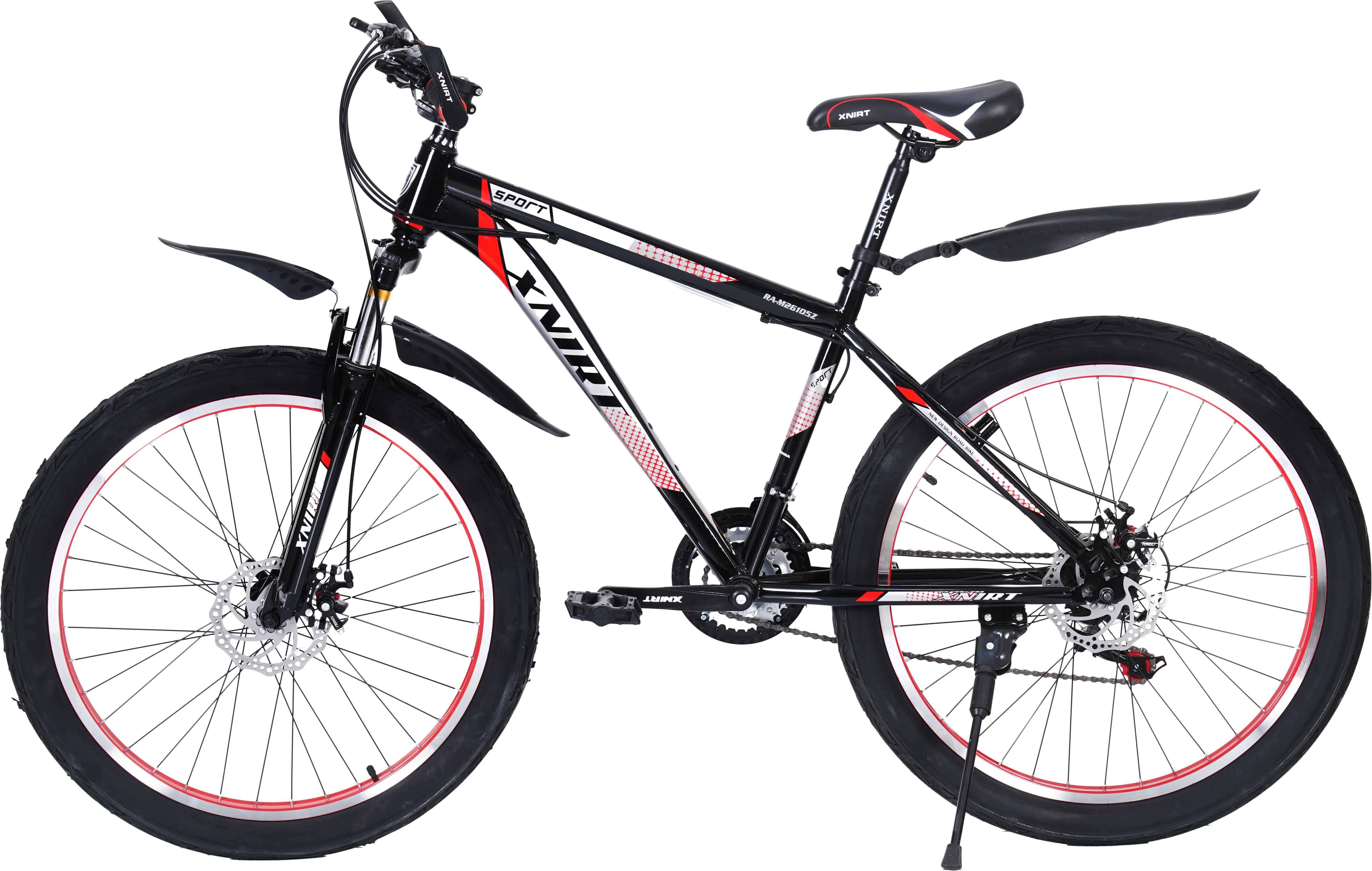Xnirt Metal Bicycle For Adults, Size 26, Gears, Shock Absorbers - Black