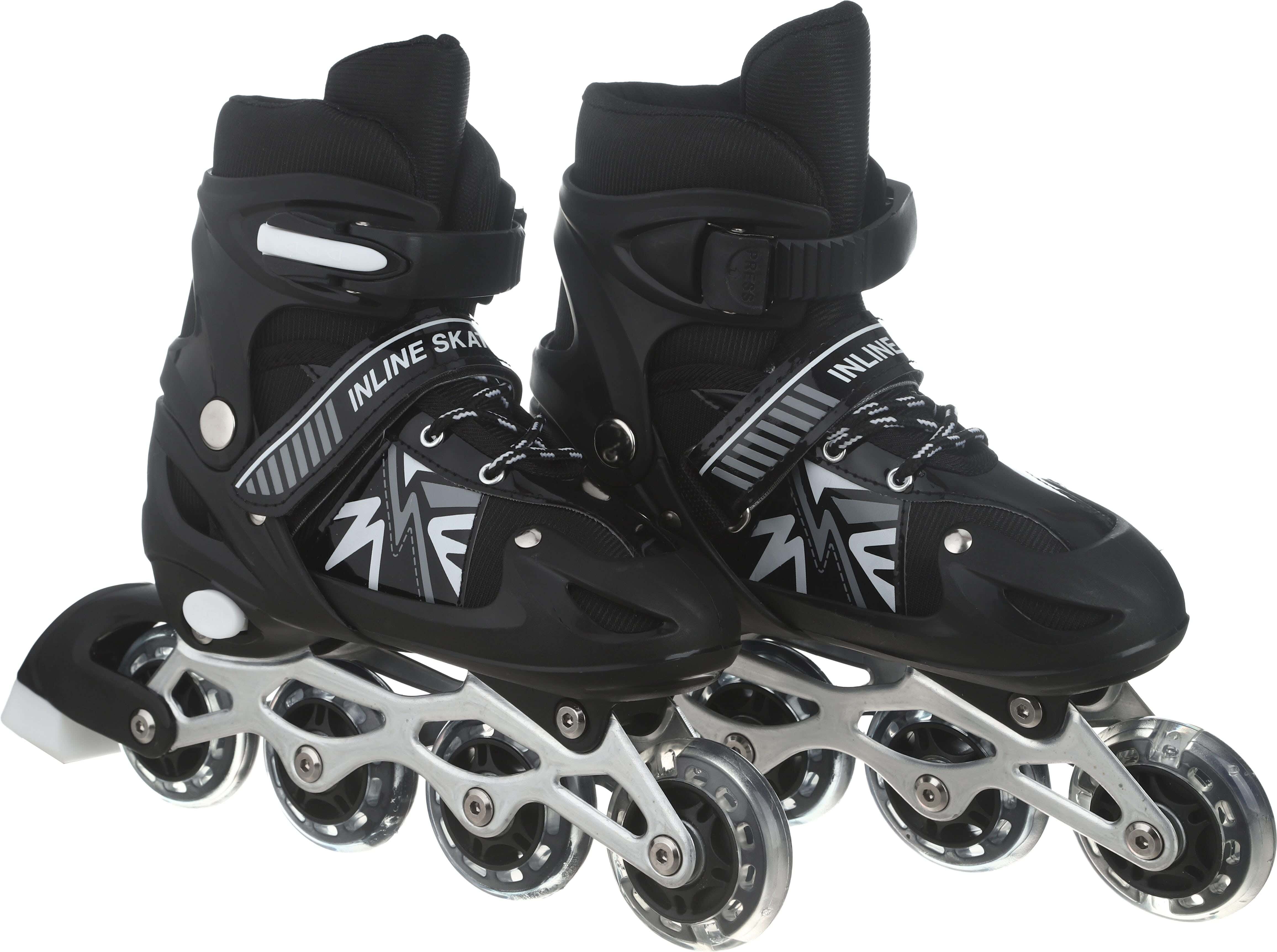 Sheos Skate with For Boys, 4 Light-Up Plastic Wheels, Size M - Black