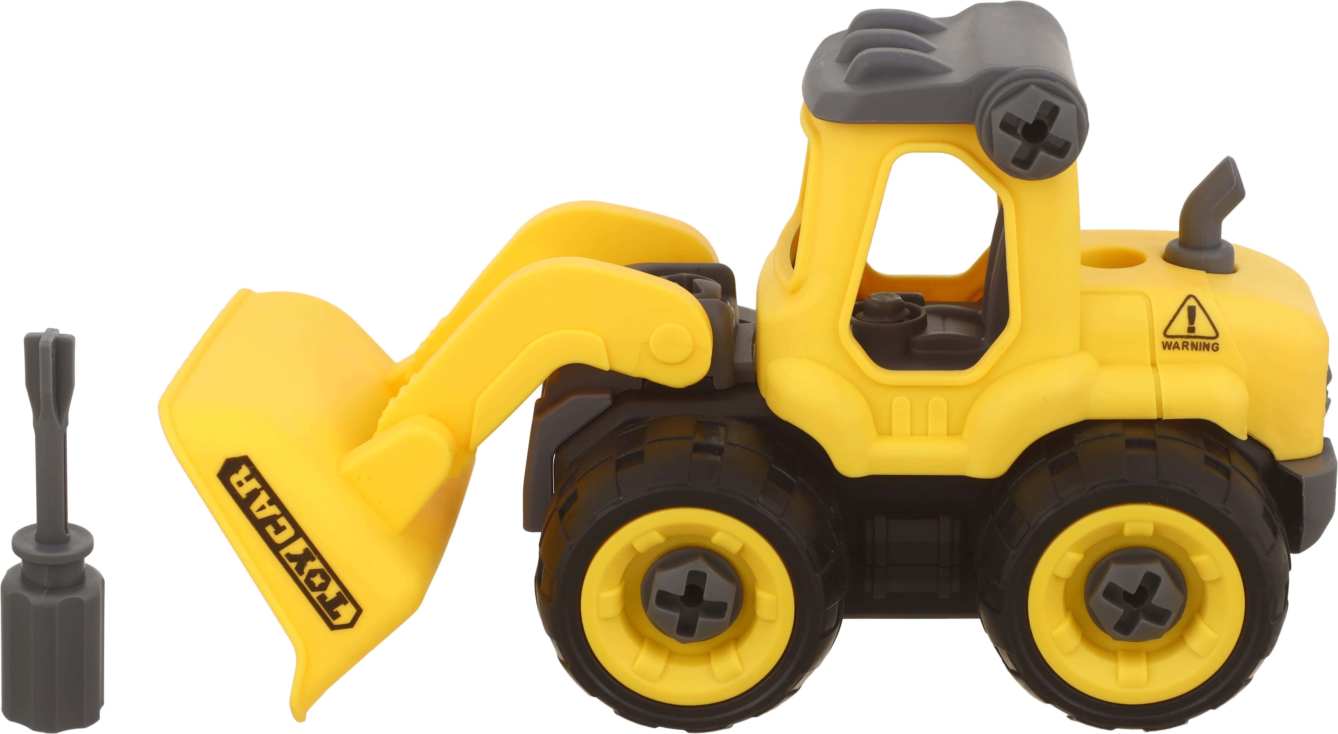 Plastic Loader Toy, with Screwdriver, 15 cm - Yellow Black