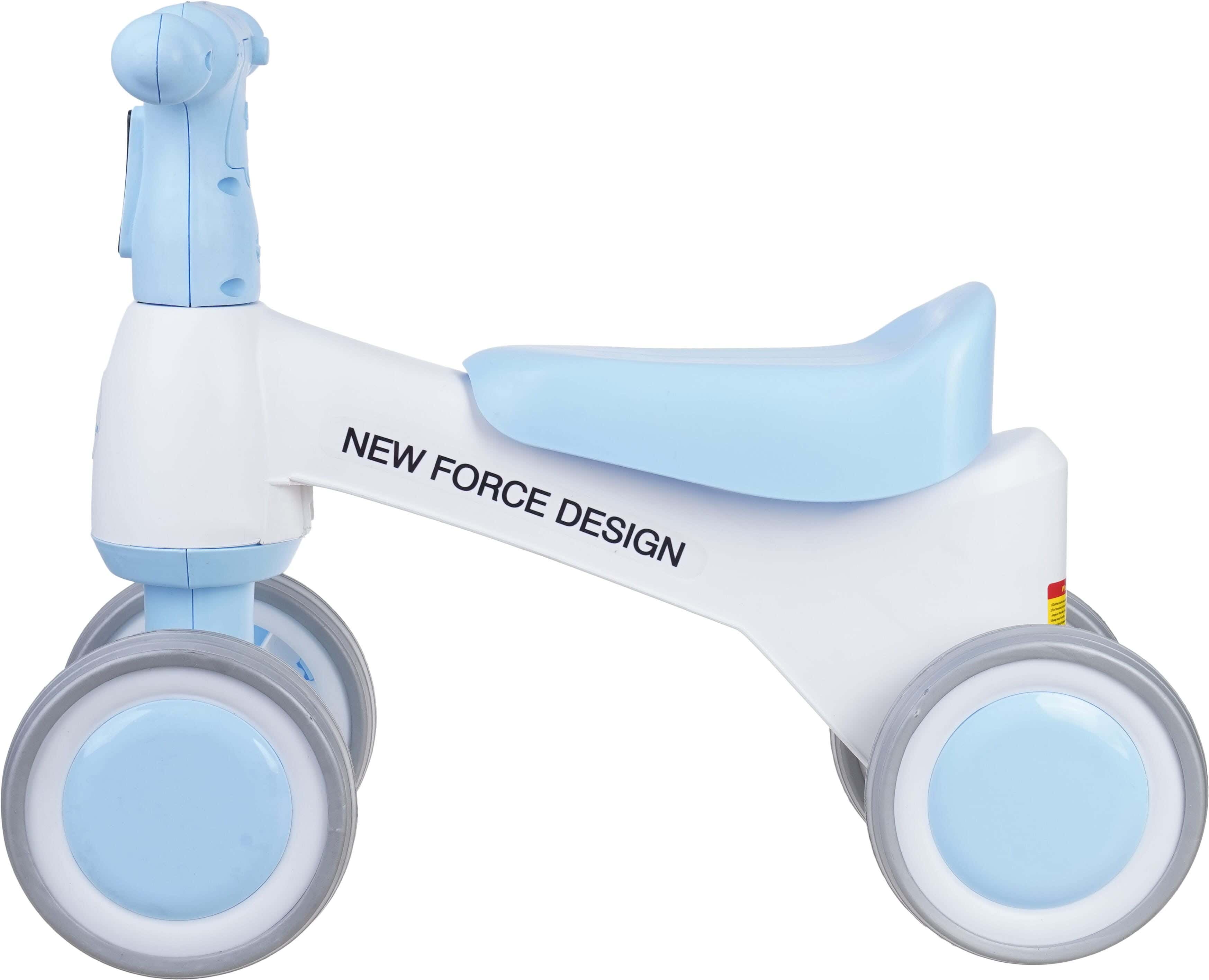 Trio Tick Plastic Kids' Wheelchair, Four Wheels, Sound and Light - Light Blue White