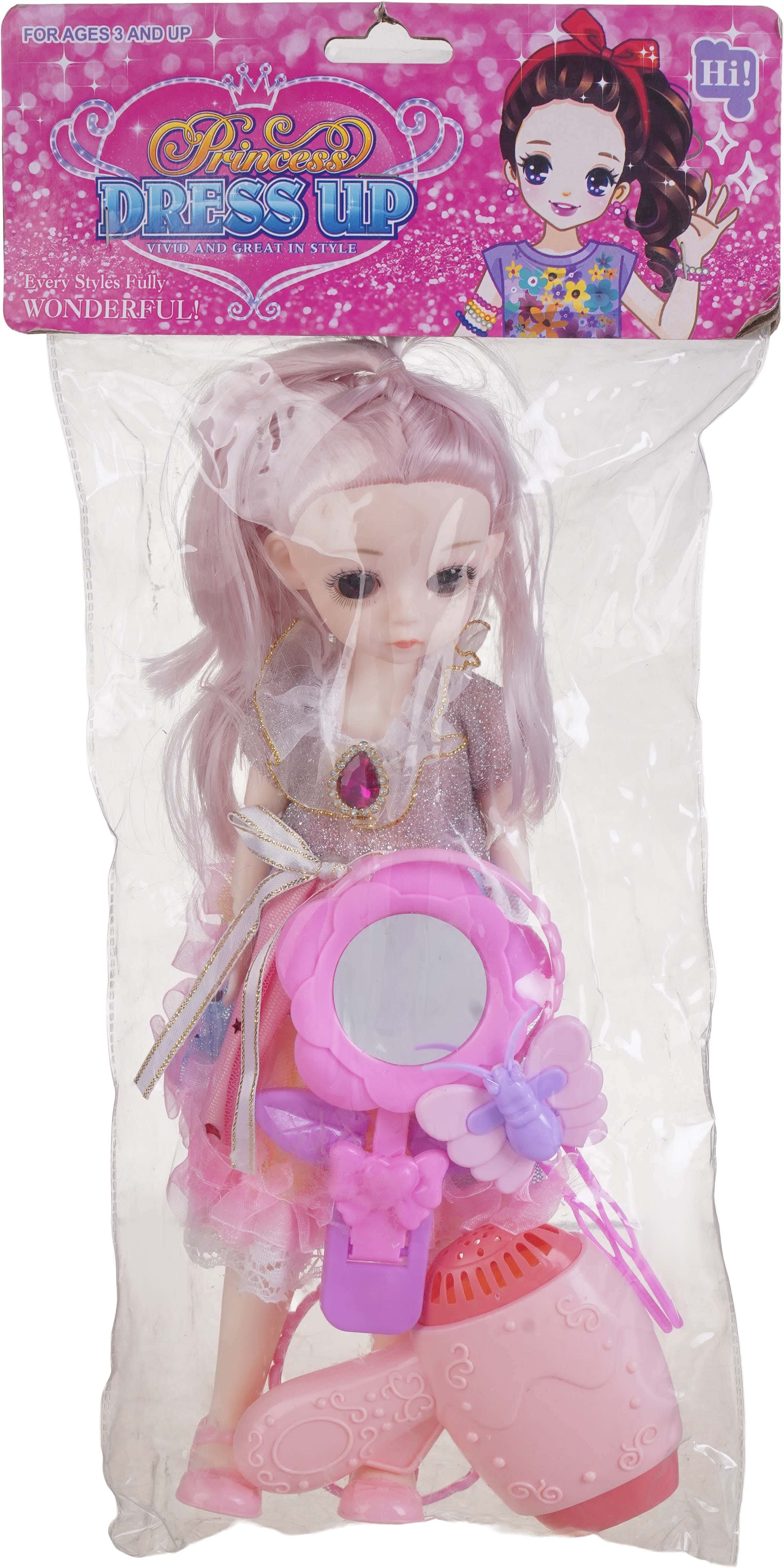 Plastic Fashion Doll Toy Girls', 6 Pieces - Rose