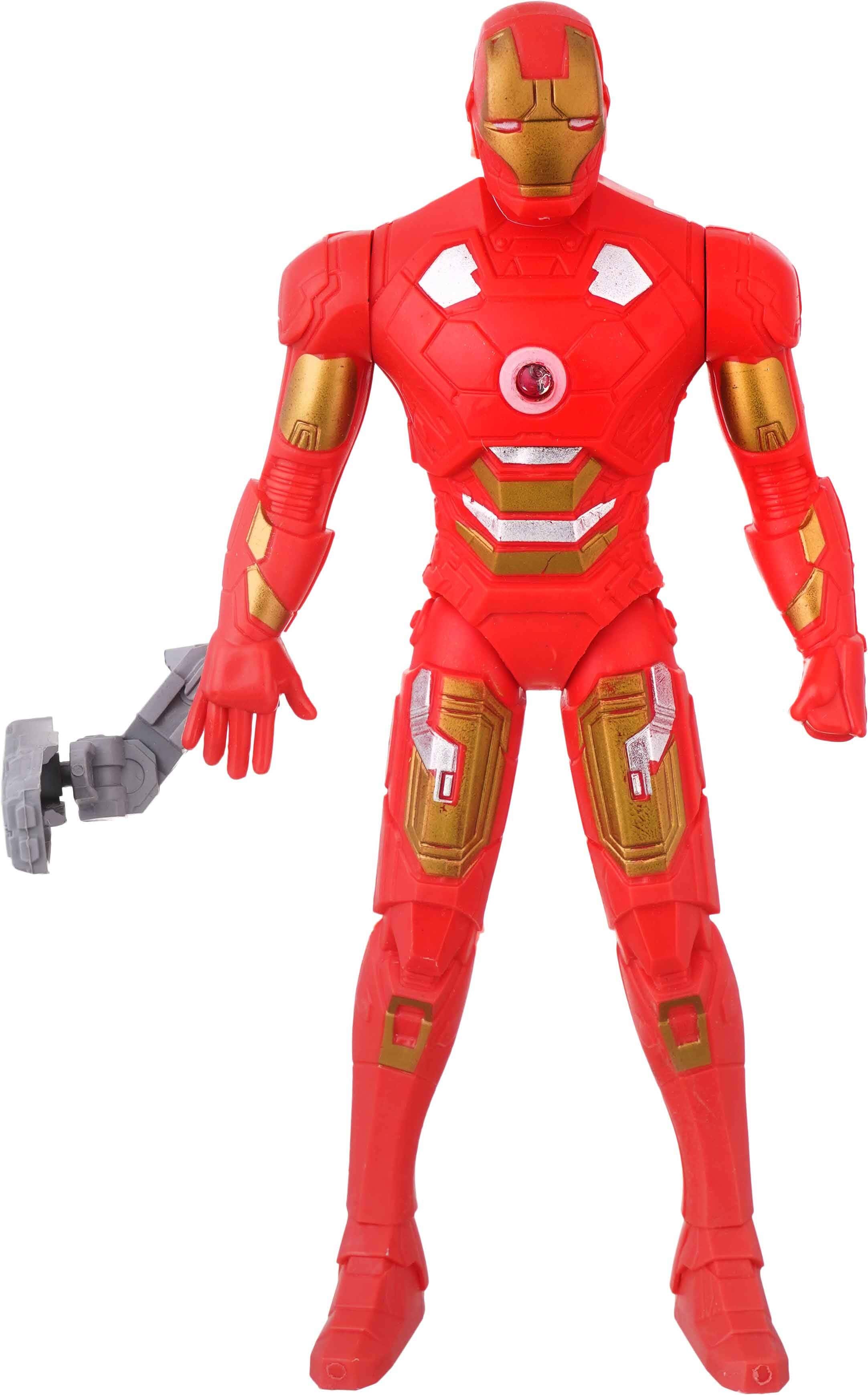 Plastic Avengers Action Figure Toy with Sound and Light - Red