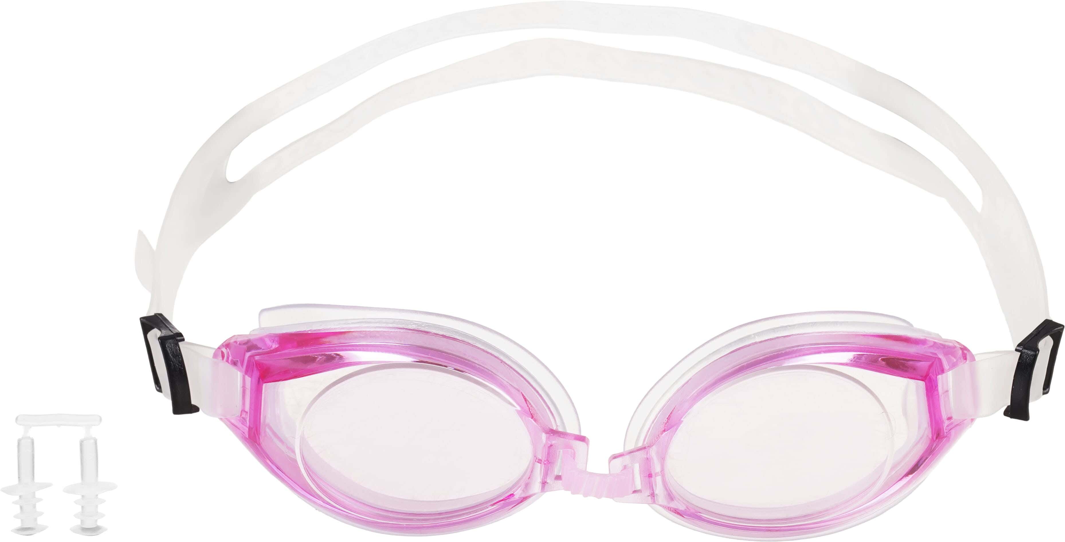 Silicone swimming goggles with case - pink