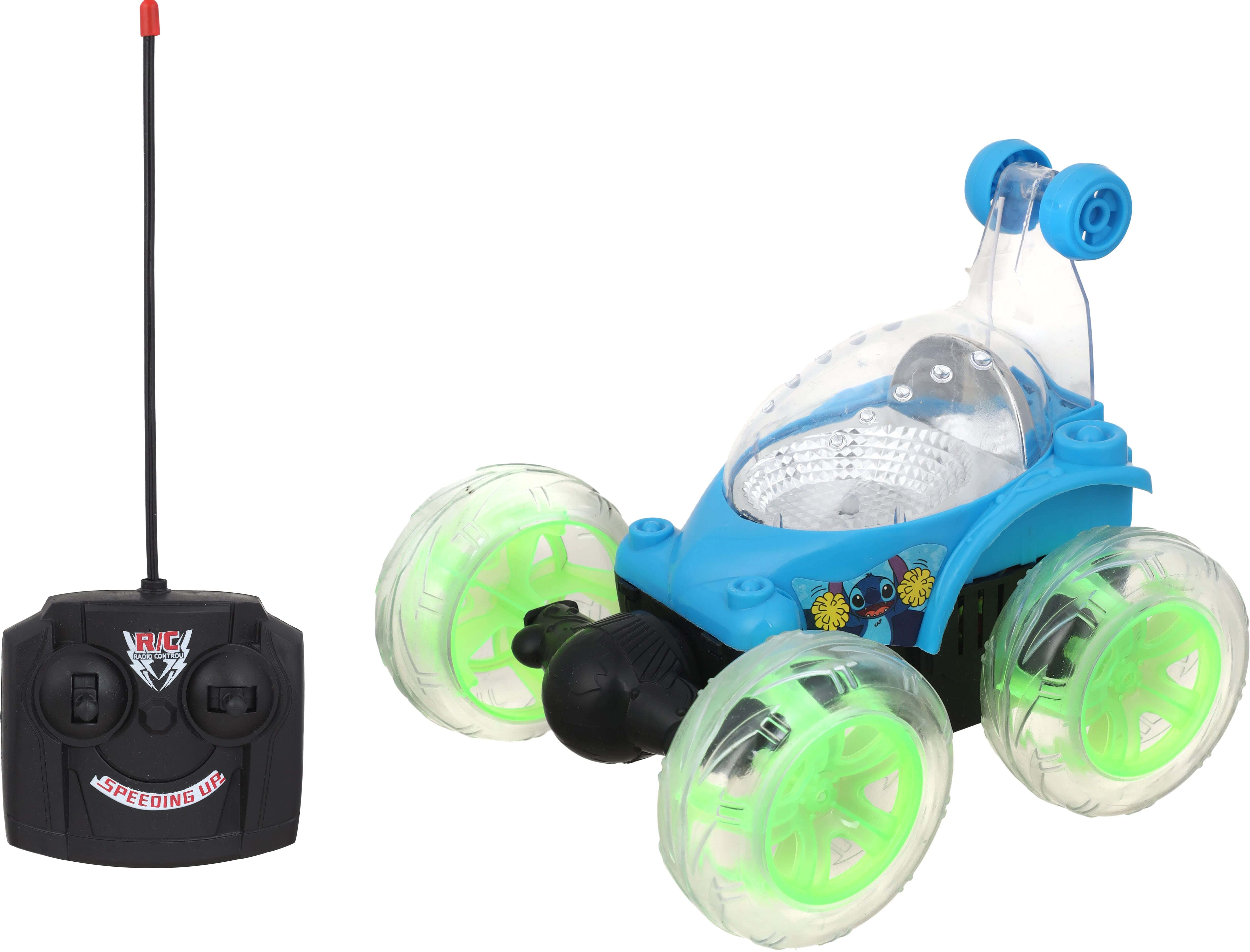 Plastic Car Twister Toy, Remote Control, Sound and Light, USB Charging - Blue