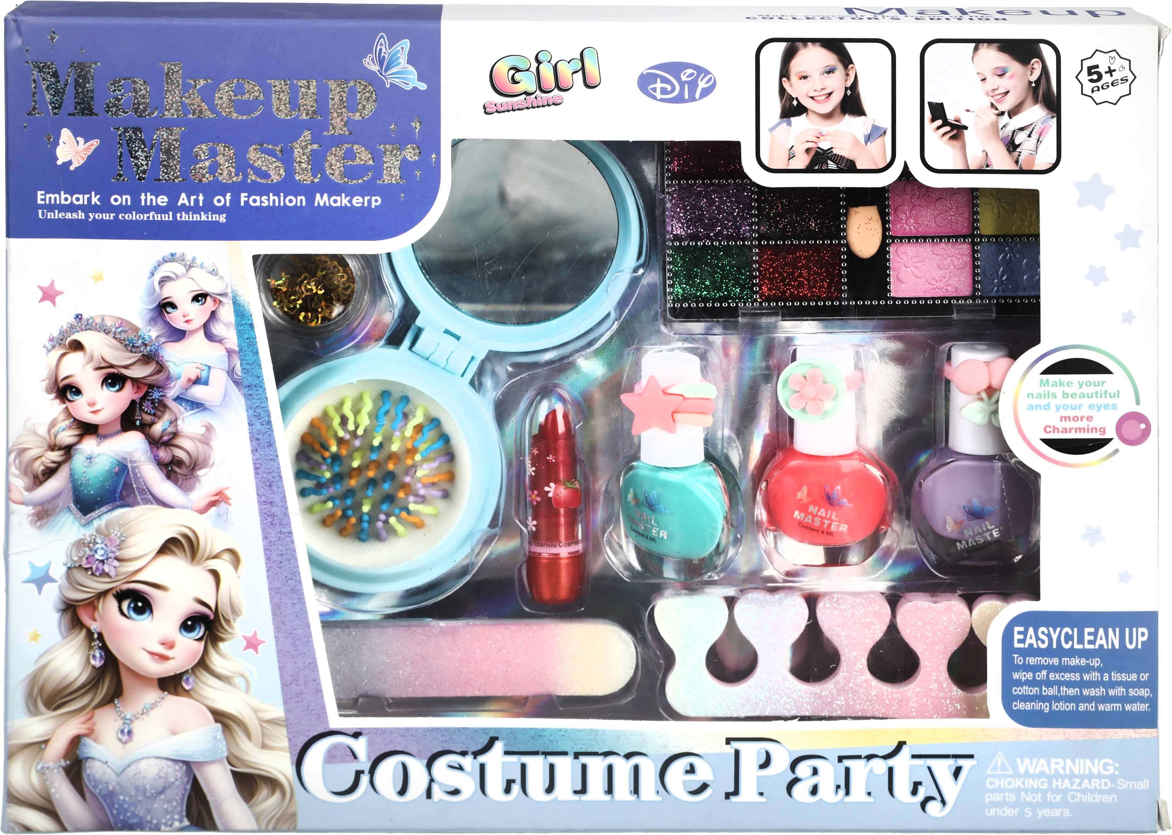 Plastic makeup and grooming set for girls - Multicolor