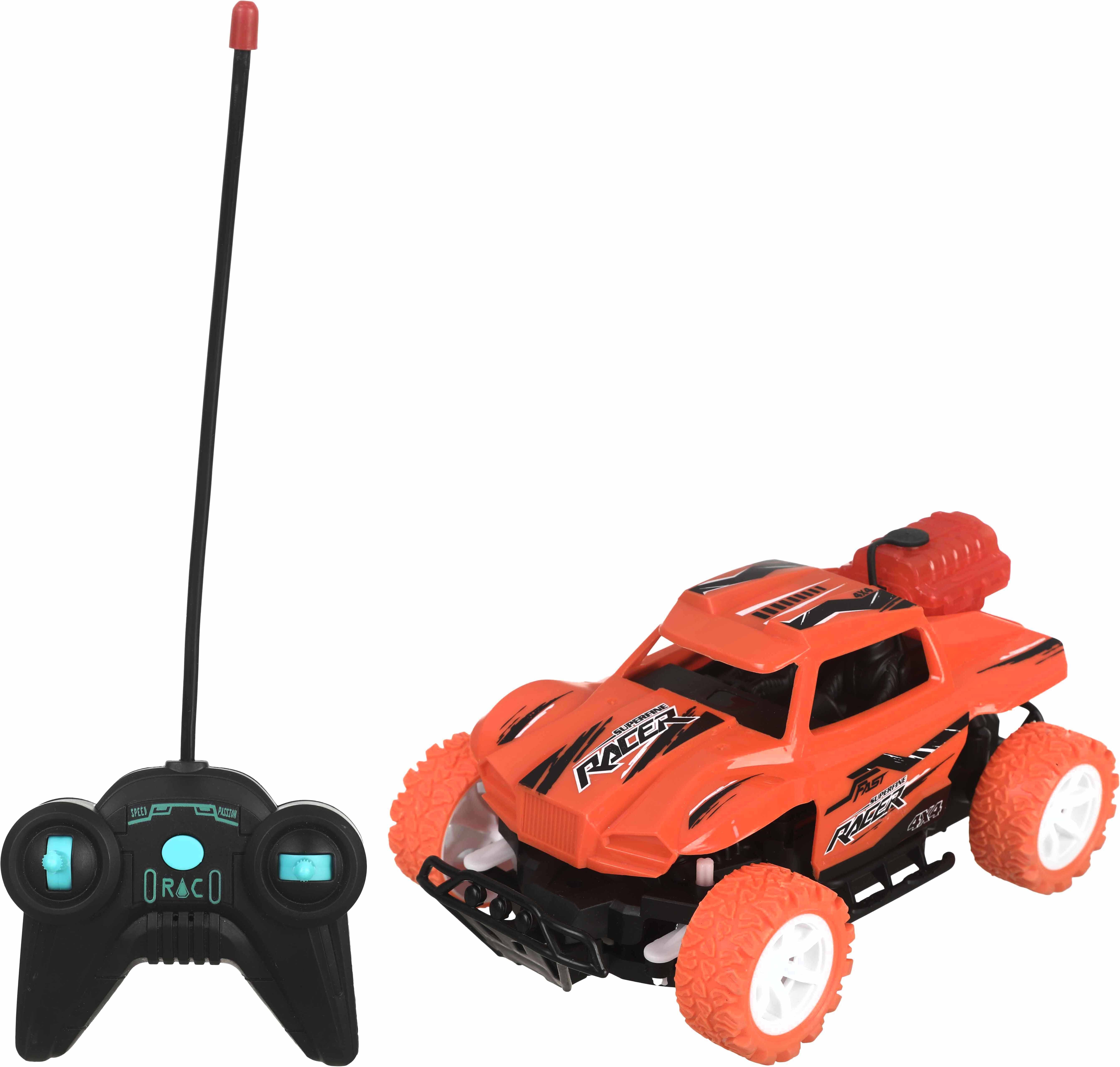 Plastic Jeep Remote Control Toy Car for Kids, 4 Directions - Orange Black