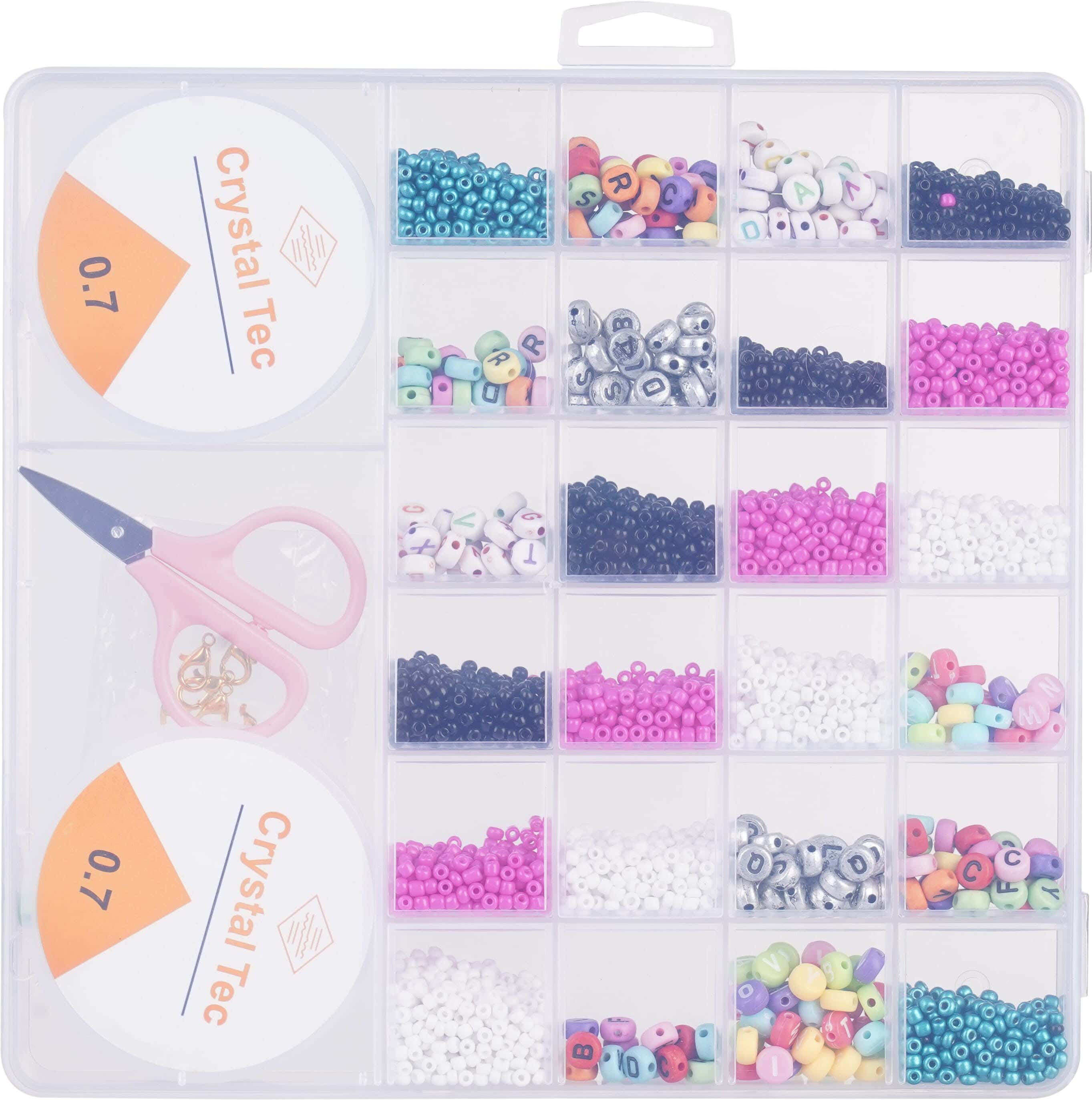 Plastic Beading Kit For Making Bracelets And Necklaces For Girls - Multicolor