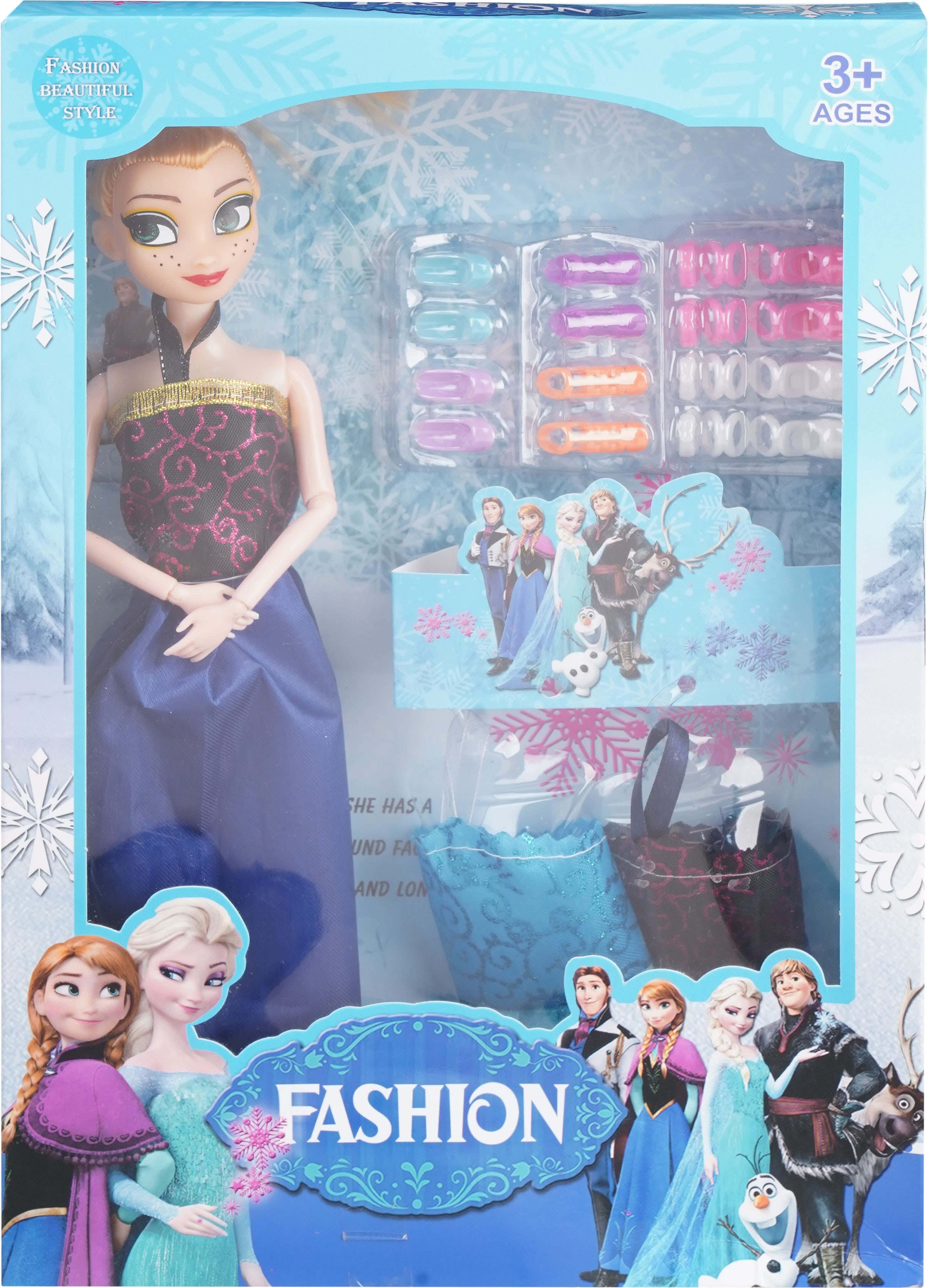 Plastic Frozen Fashion Doll, 15 Pieces - Multicolor