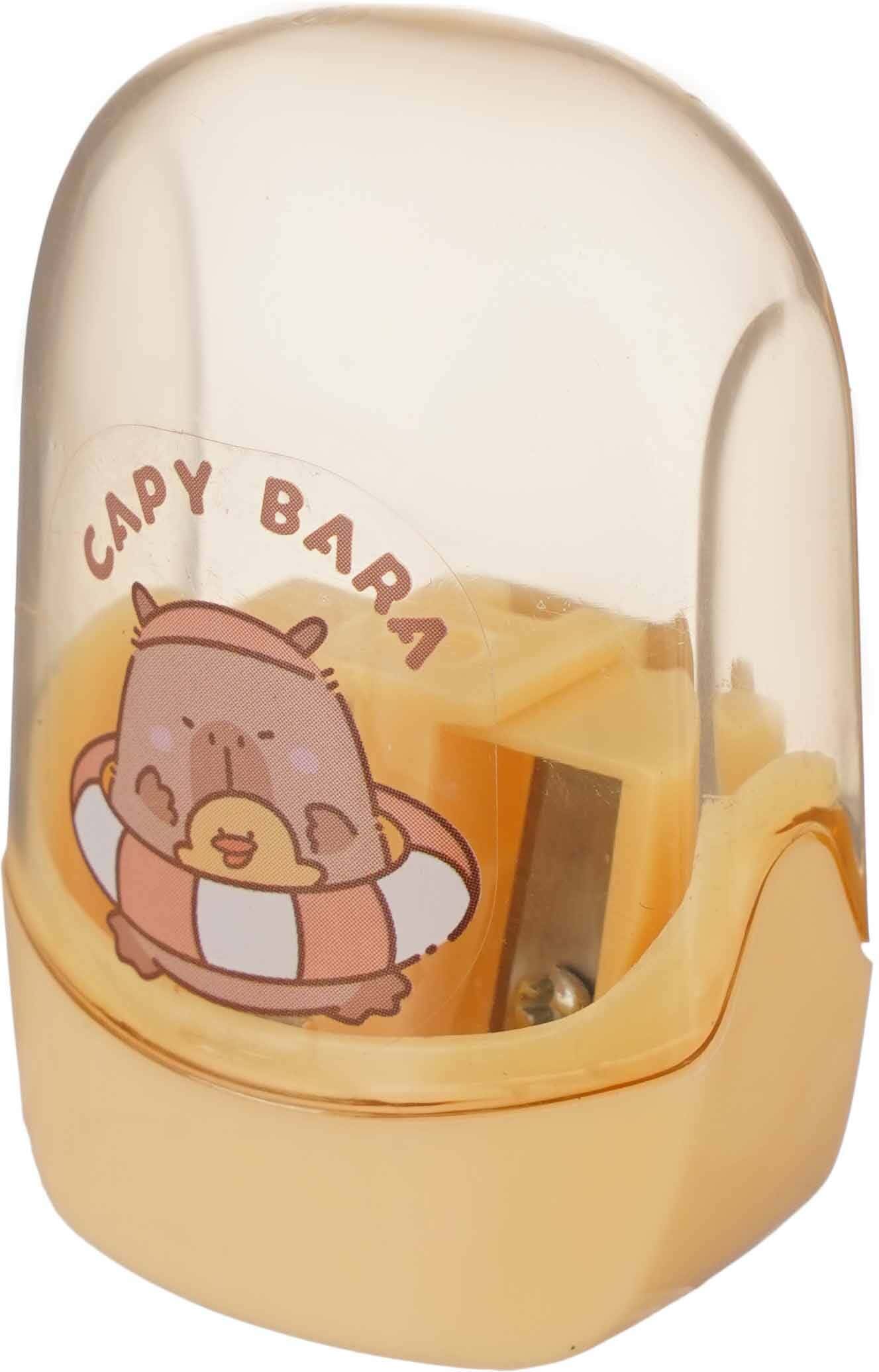 Plastic pencil sharpener, 2 Eyes - Beige