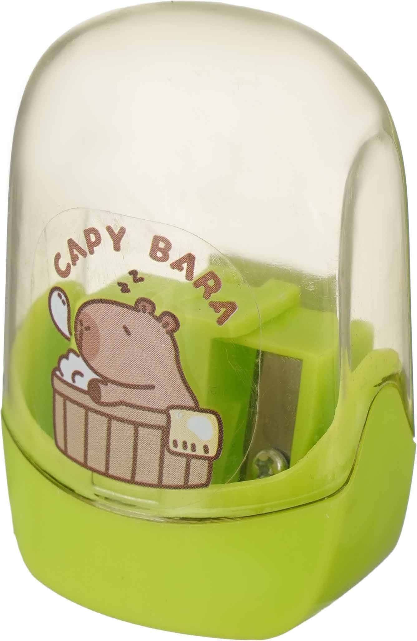 Plastic pencil sharpener, 2 Eyes - Green