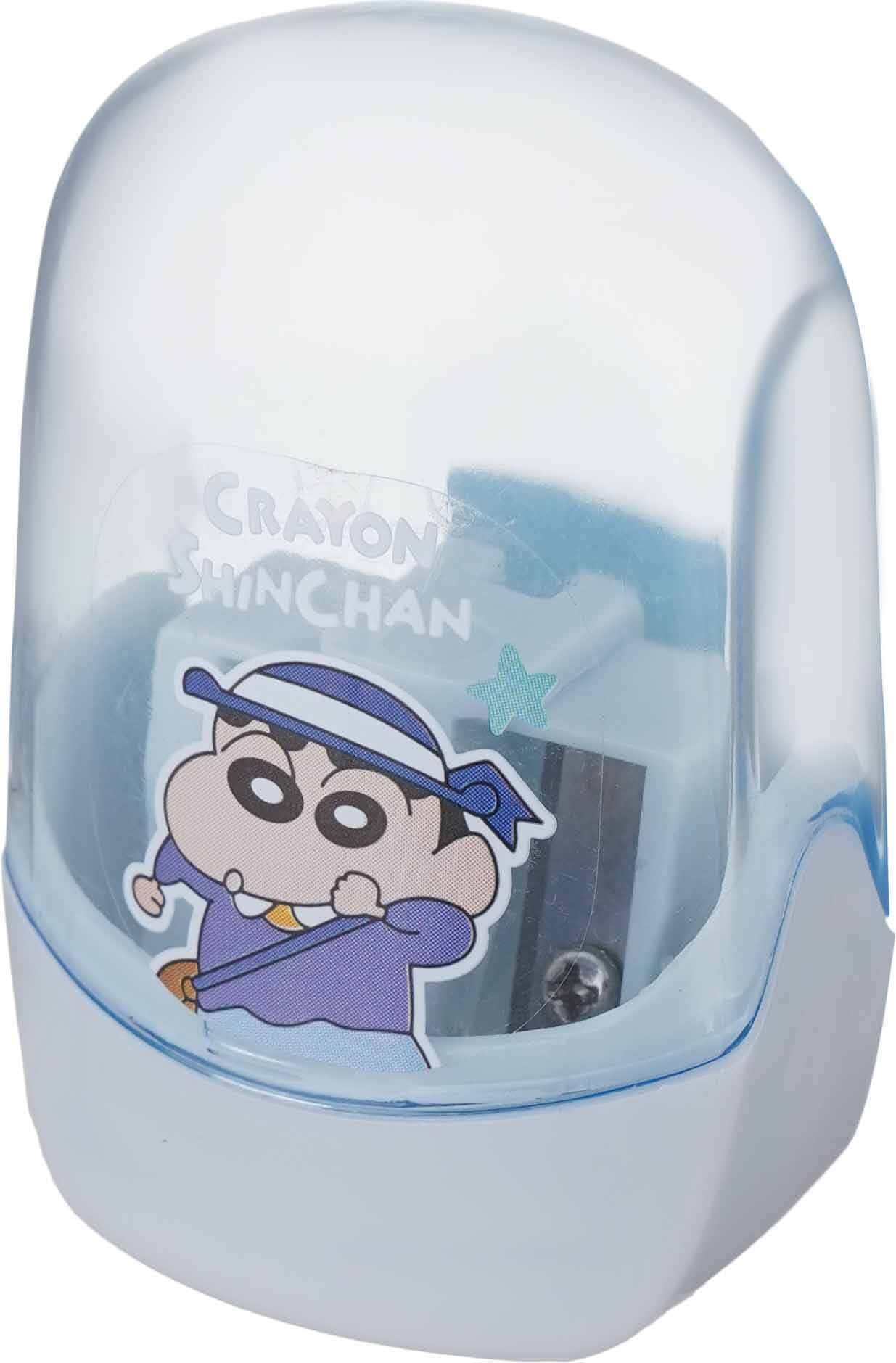 Plastic pencil sharpener, 2 Eyes - Light Blue