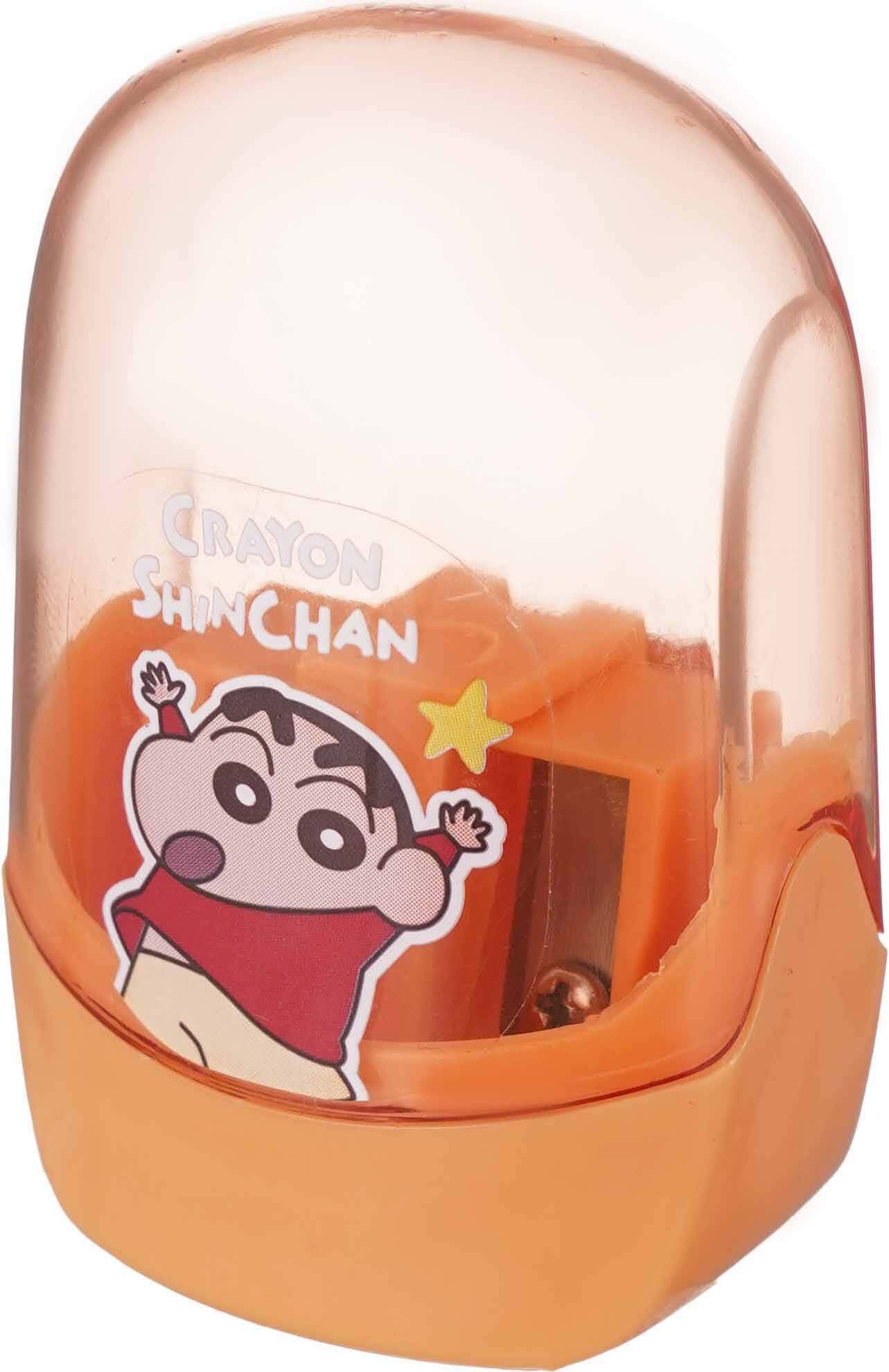 Plastic pencil sharpener, 2 Eyes - Orange