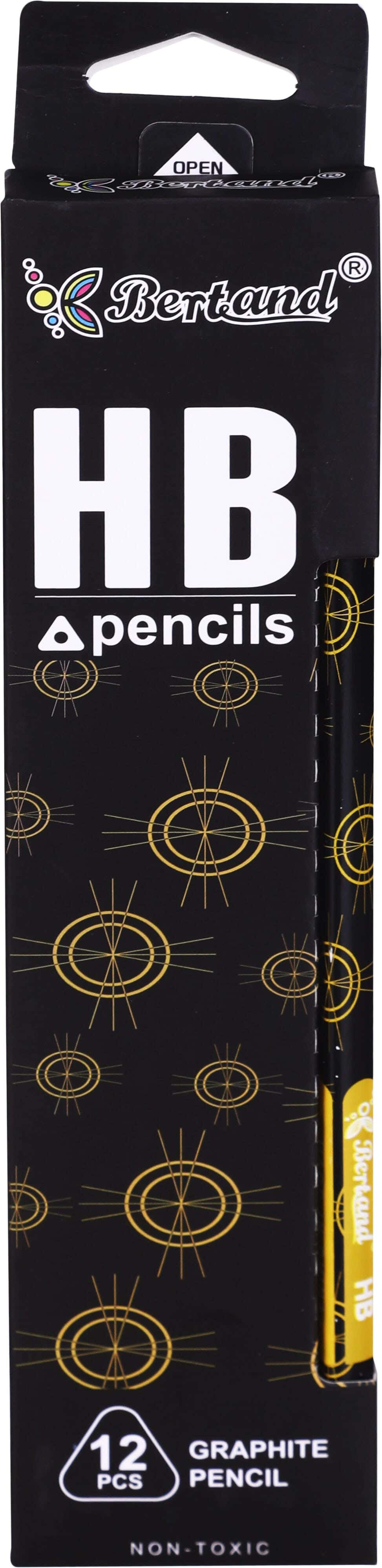 HD Wood Pencil Box, 12 Pieces, 19 cm - Black