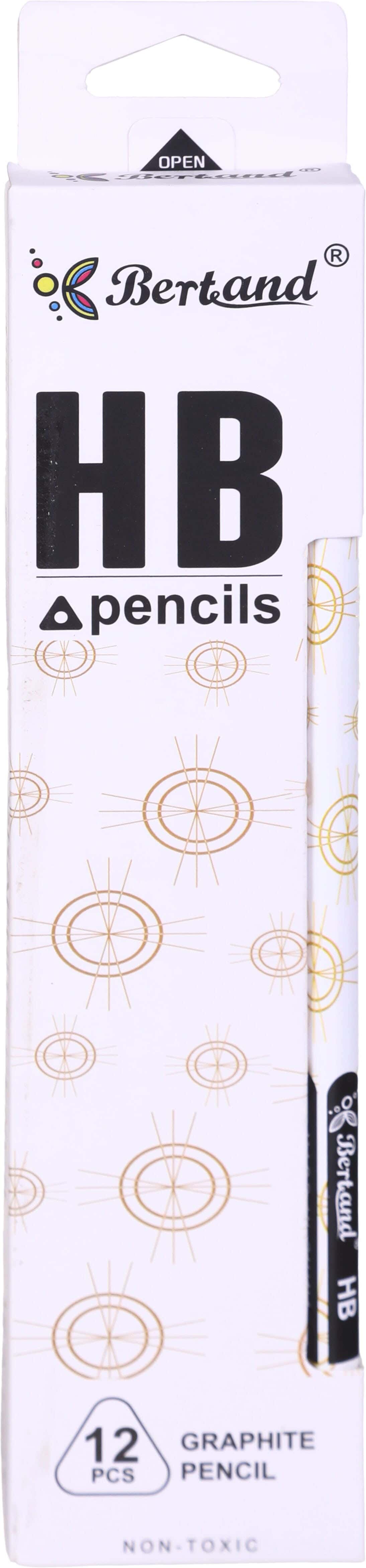 HD Wood Pencil Box, 12 Pieces, 19 cm - White
