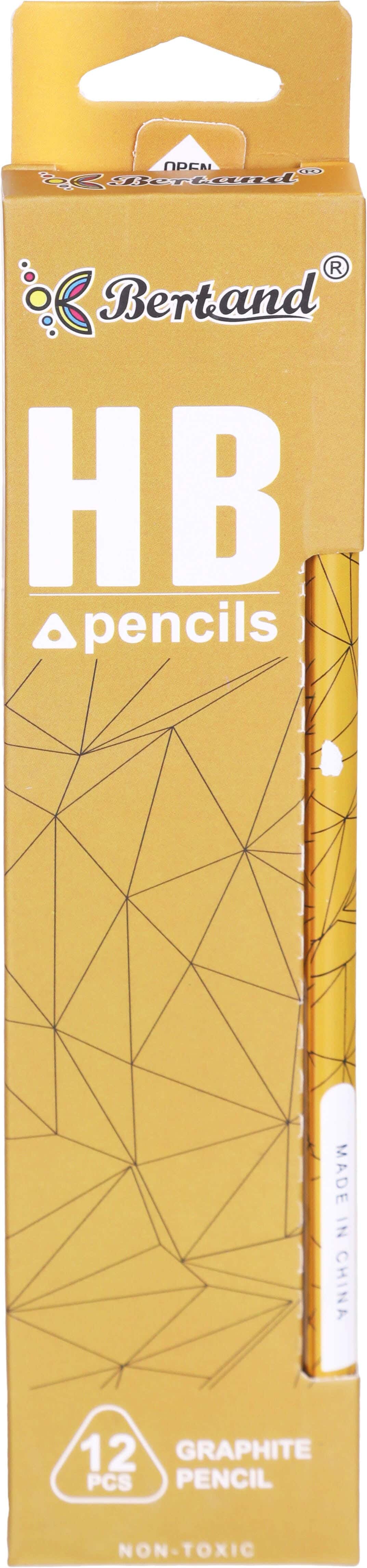 HD Wood Pencil Box, 12 Pieces, 19 cm - Yellow