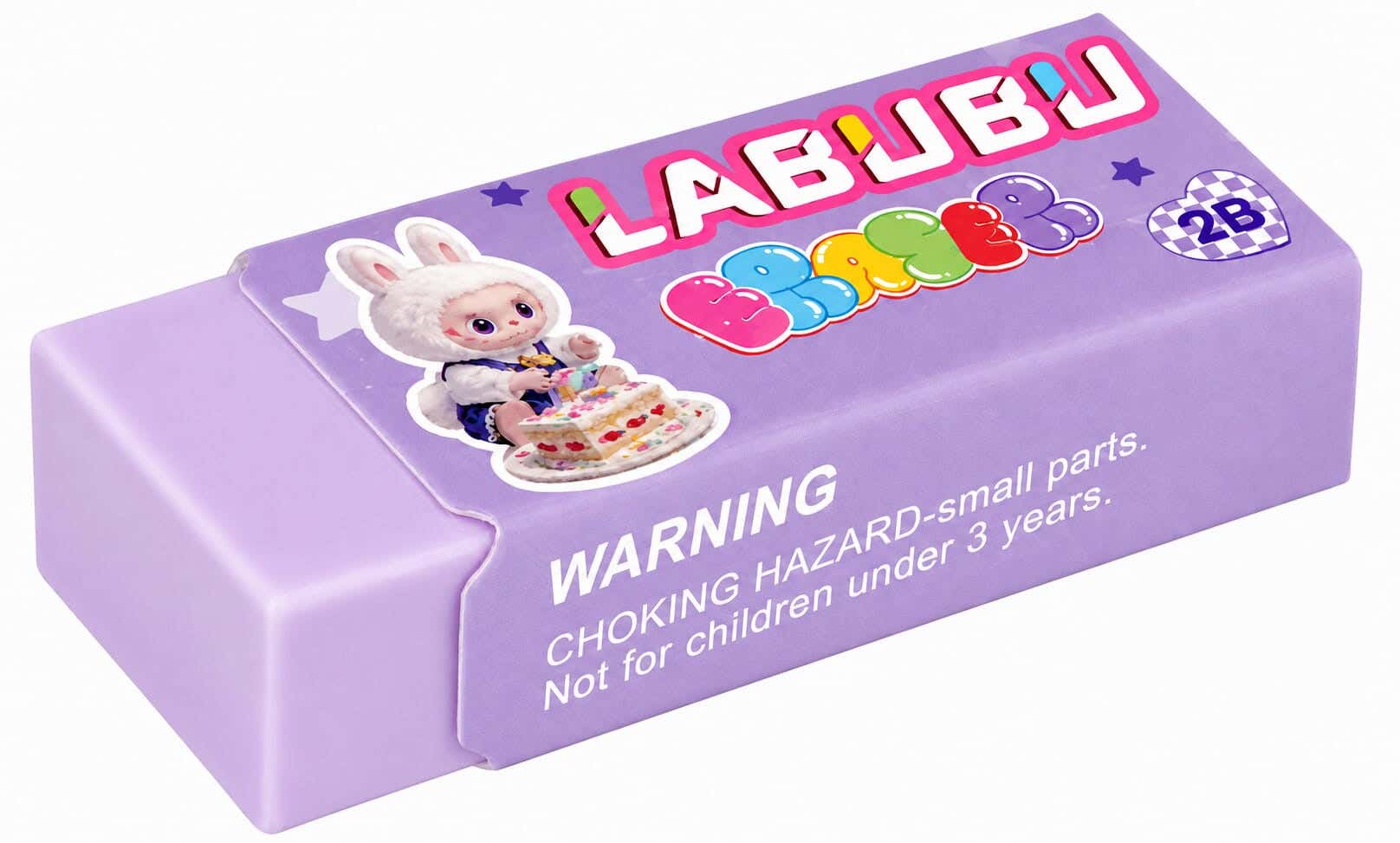 Plastic Eraser, 5 cm - Mauve