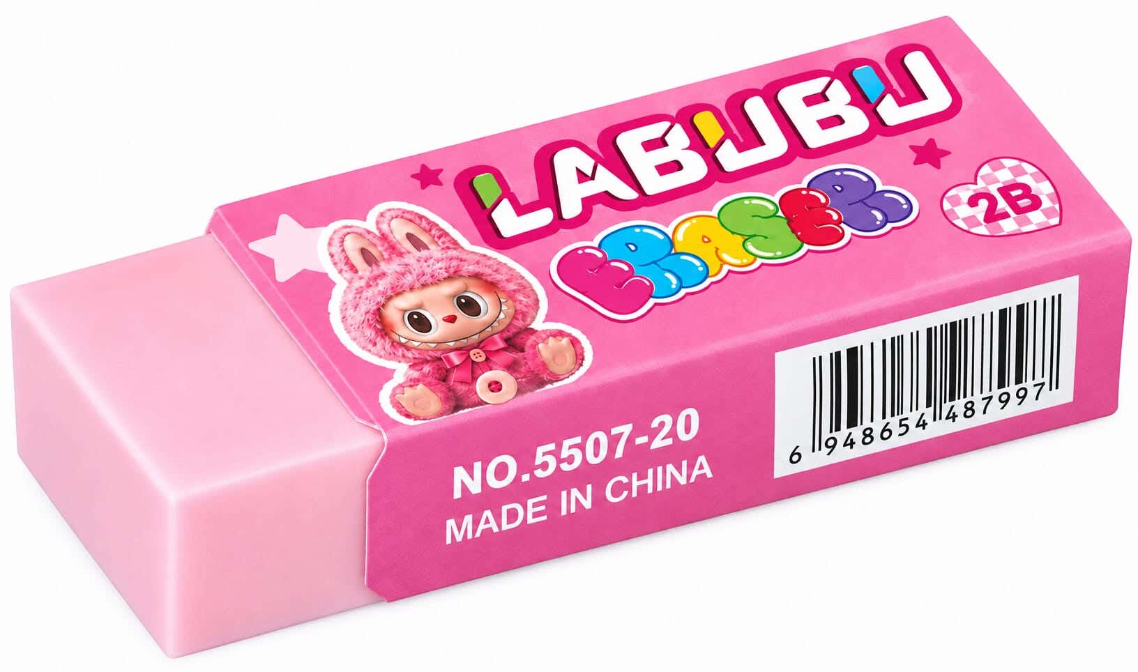 Plastic Eraser, 5 cm - Pink