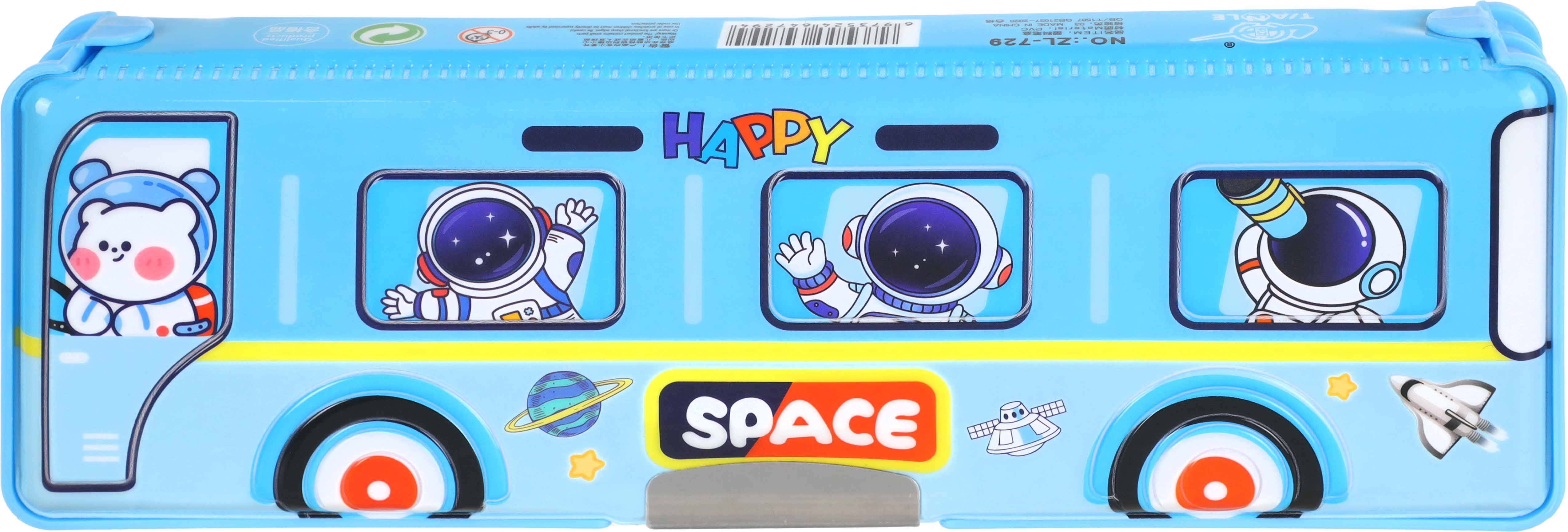 Plastic Pencil Case Double-Side Magnetic, 22×8 cm - Light Blue