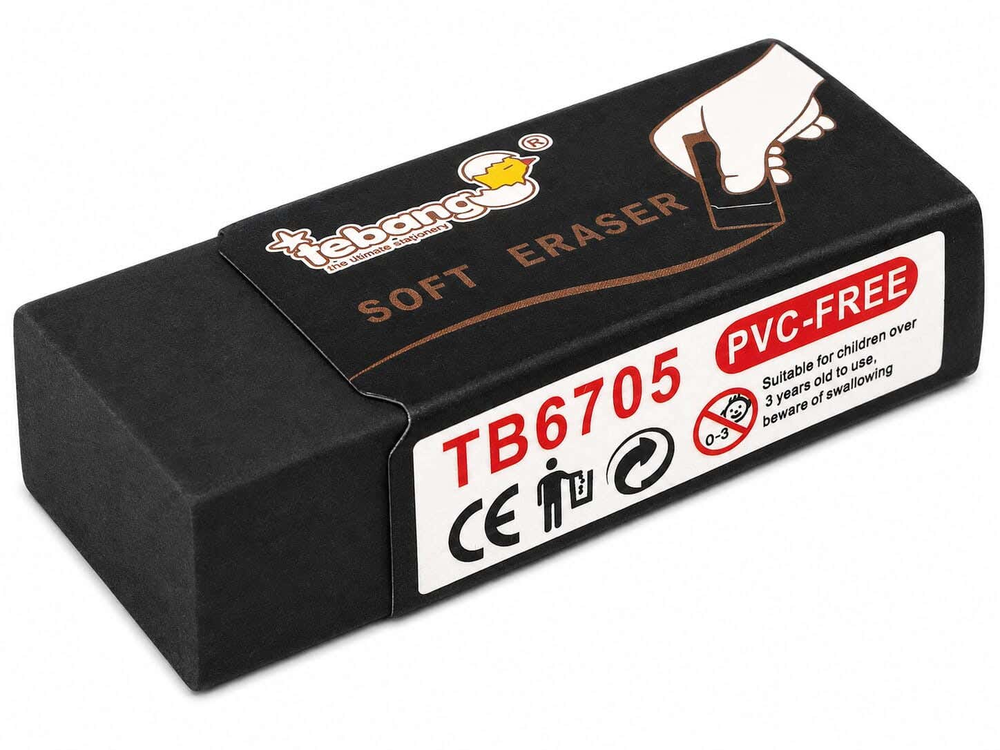 Tebang Plastic Eraser, 4 cm - Black