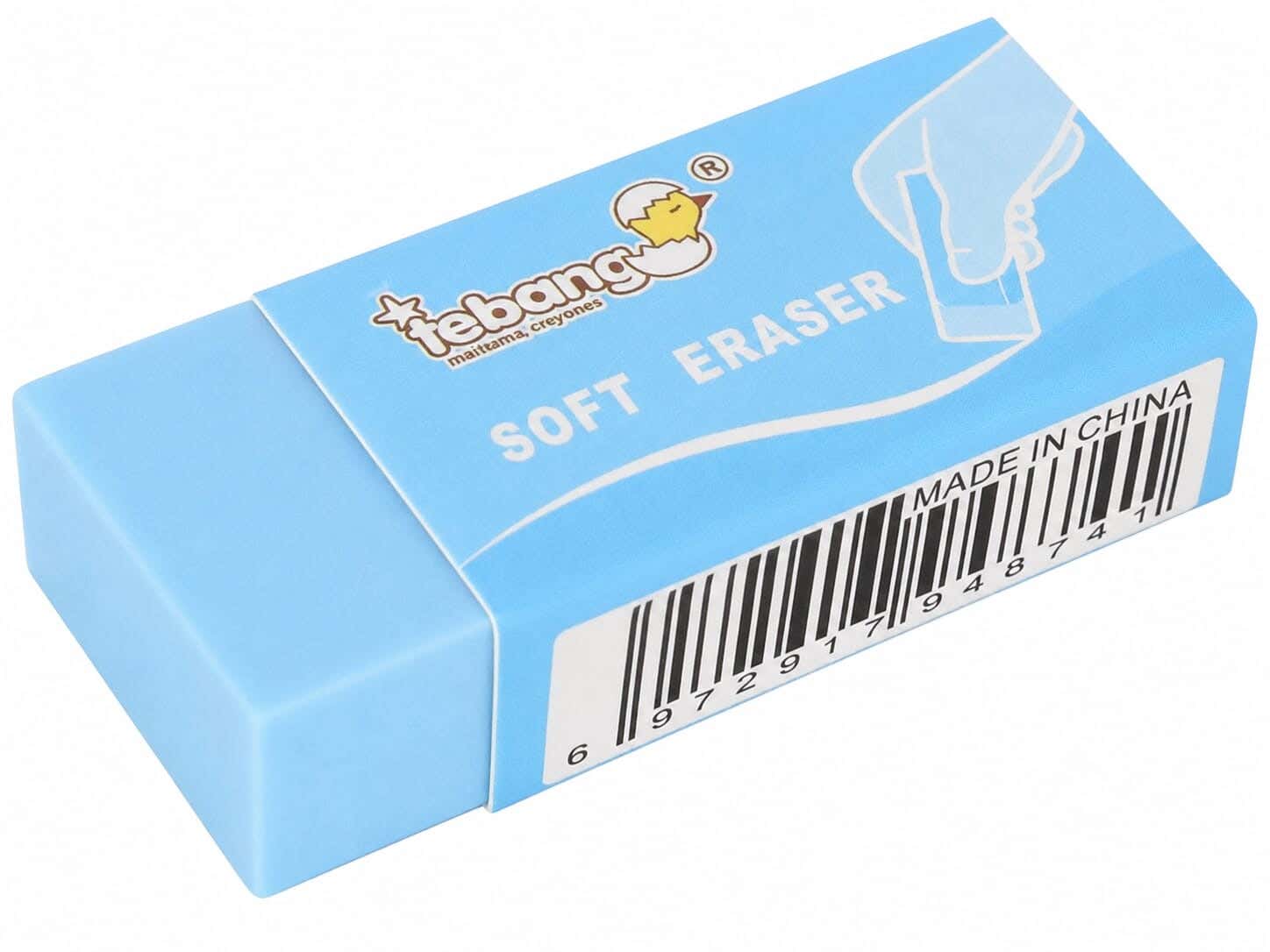 Tebang Plastic Eraser, 4 cm - Light Blue