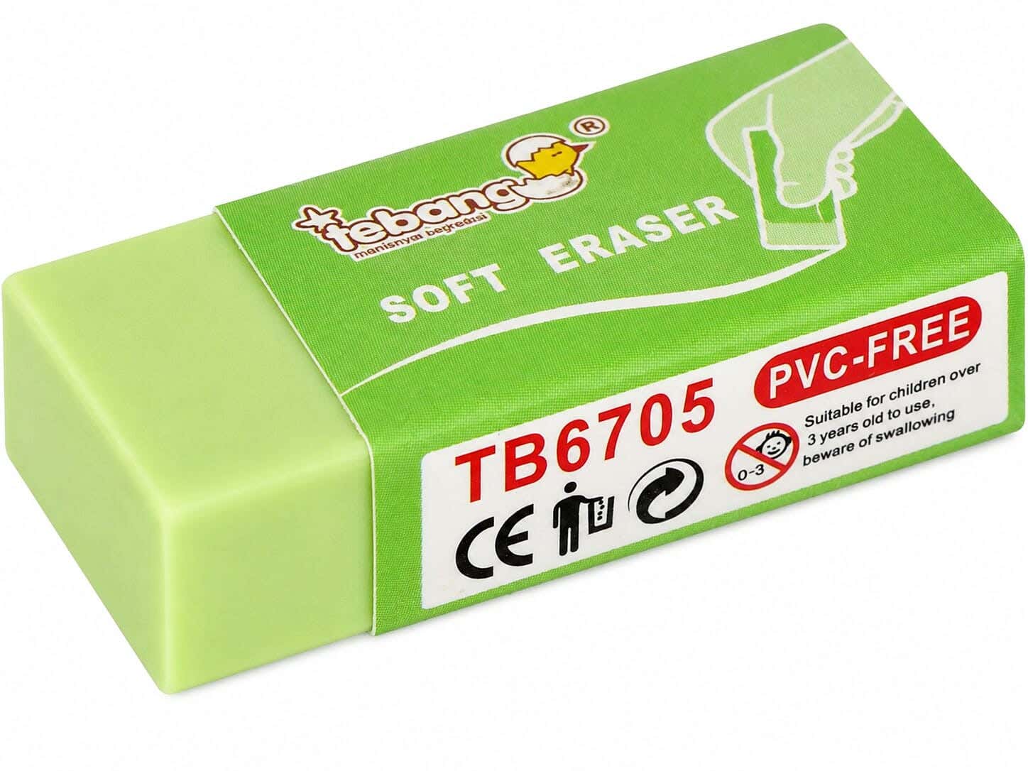 Tebang Plastic Eraser, 4 cm - Lemon