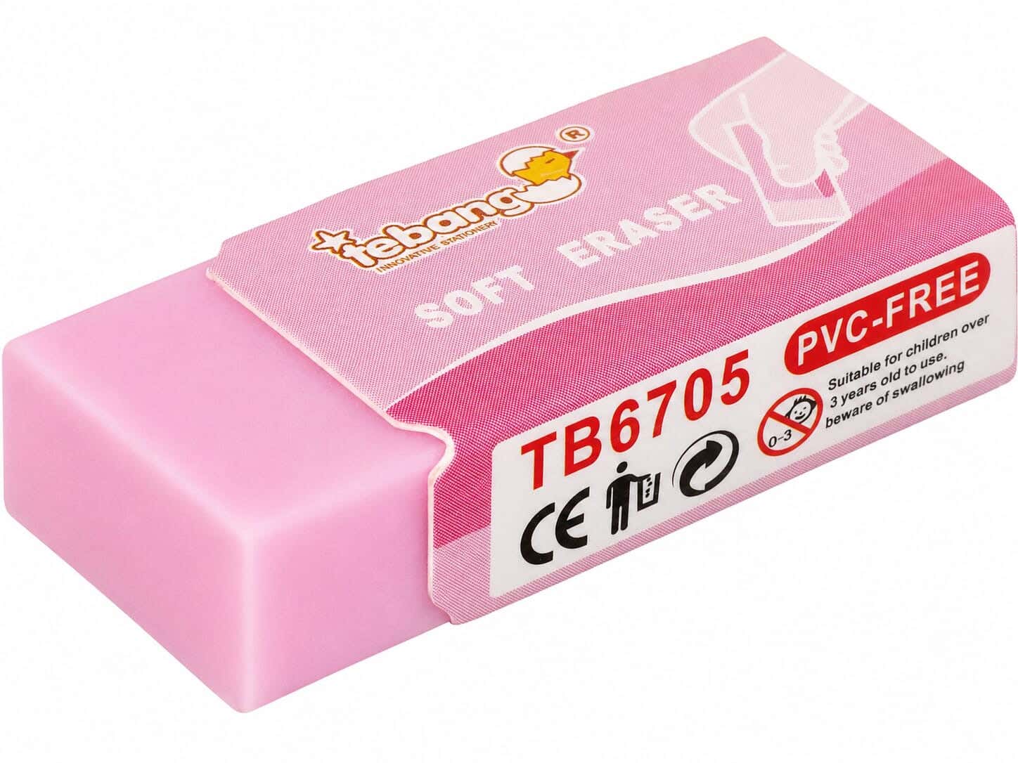 Tebang Plastic Eraser, 4 cm - Light Mauve