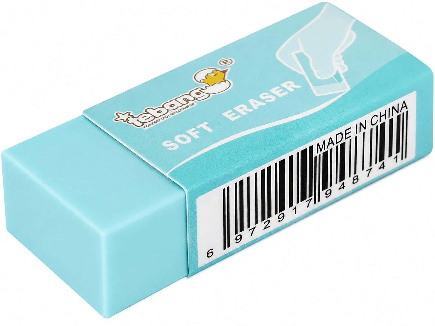 Tebang Plastic Eraser, 4 cm - Turquoise