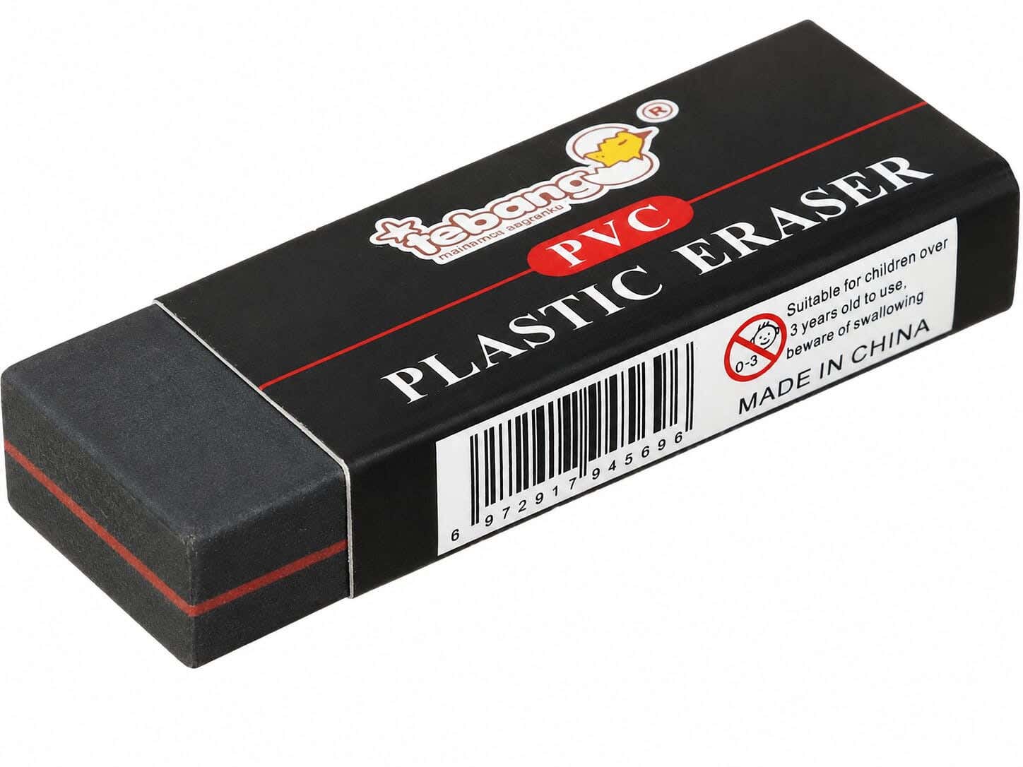 Tebang Plastic Eraser, 6 cm - Black