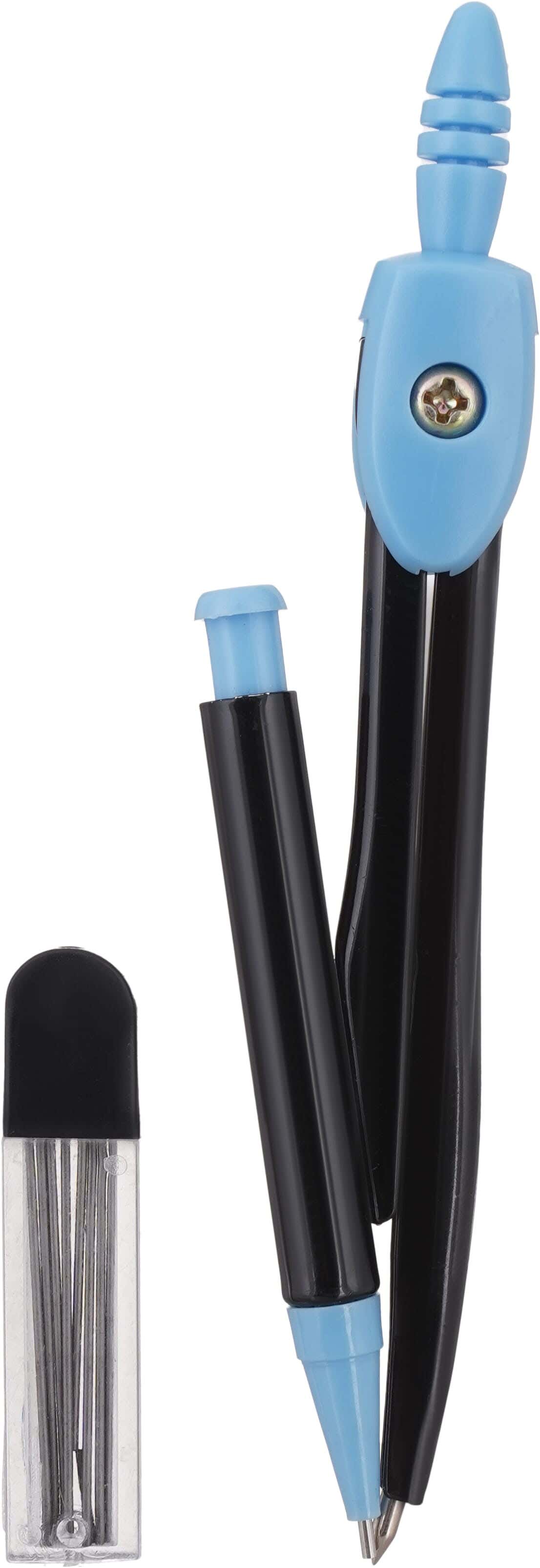 Metal Geometry Compass Set with Mechanical Pencil, 2 pieces - Black Blue