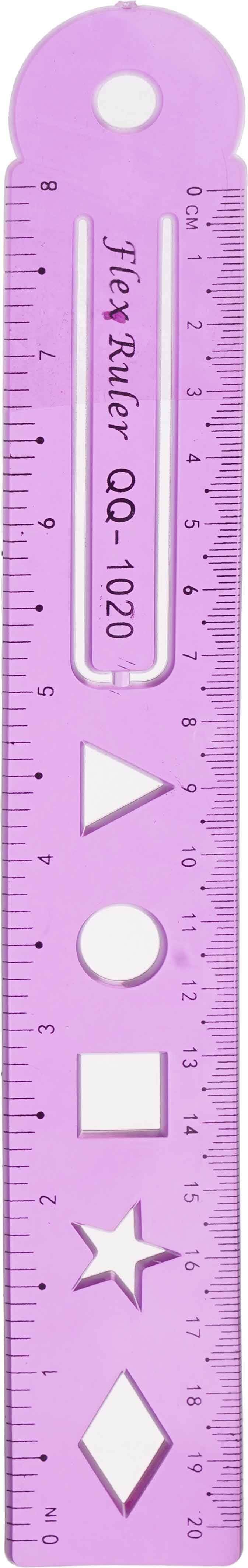 Plastic ruler, 20 cm - Mauve