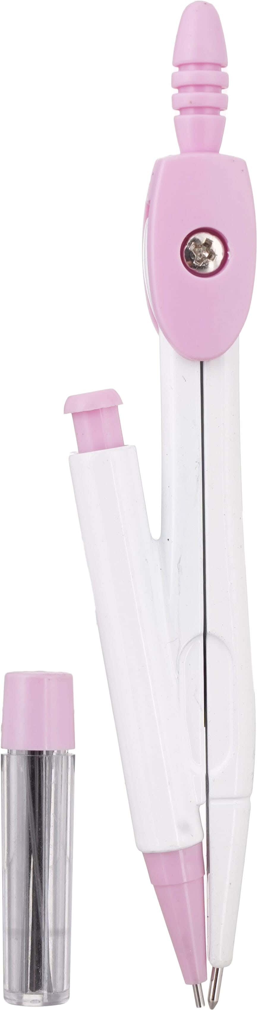 Metal Geometry Compass Set with Mechanical Pencil, 2 pieces - Pink