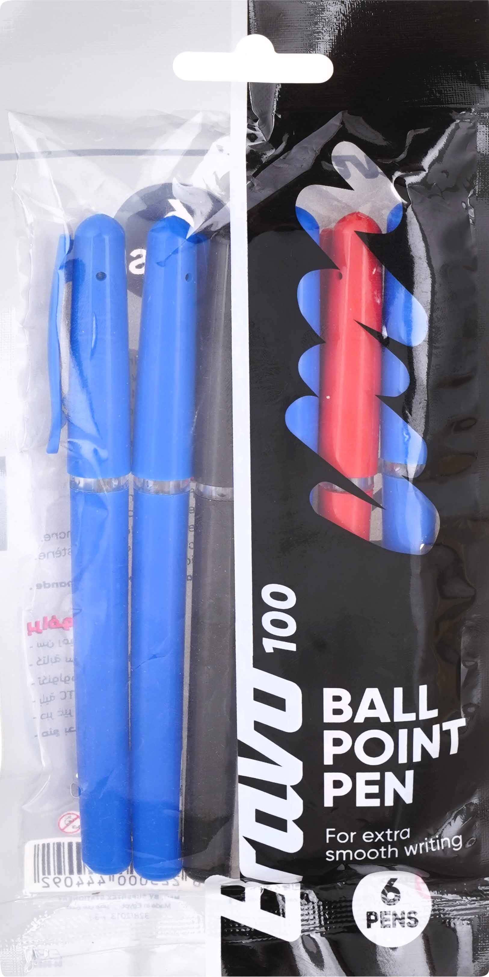 Bravo Ballpoint pen set, 6 pens - Multicolor
