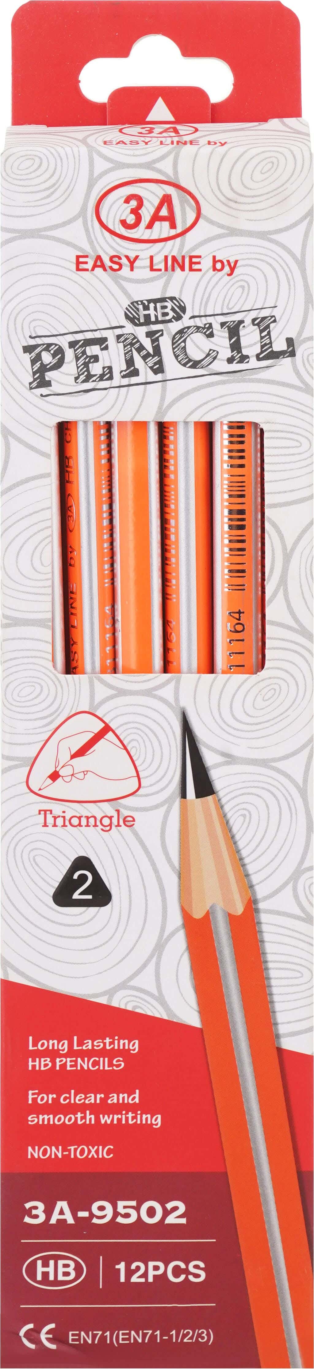 Pencil set, 12 pencils, HB - Multicolor