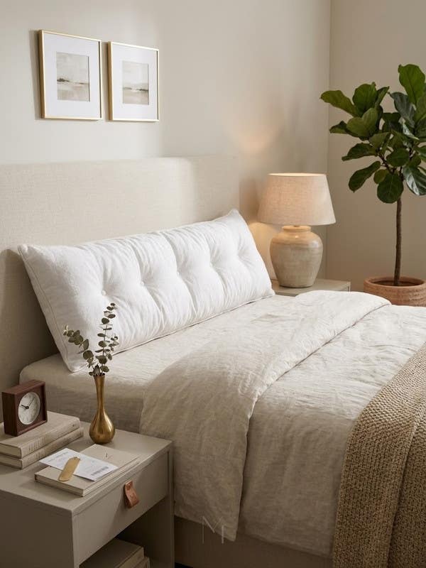 Hollow Air Fiber Bed Pillow, 40x120 cm - White