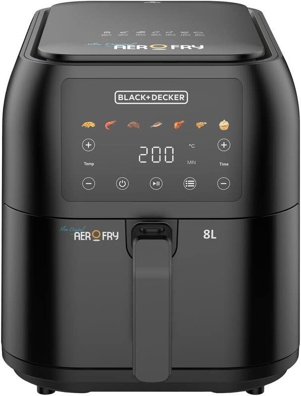 Black & Decker SAF80-B5 Air Fryer, 8 liter, 1800 watt- Black