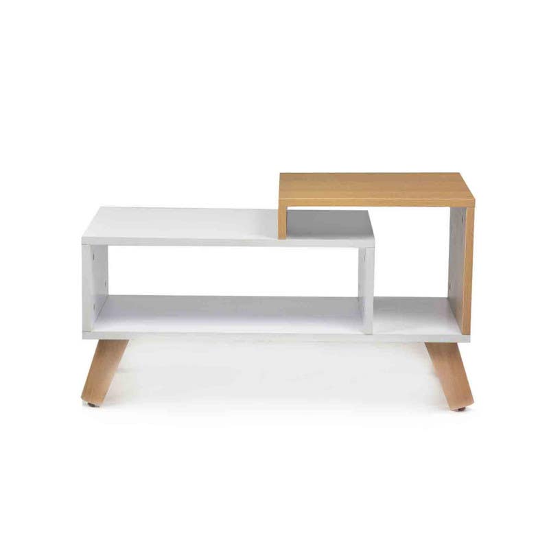 MDF Wood TV Table, 80×40×45 - White Brown