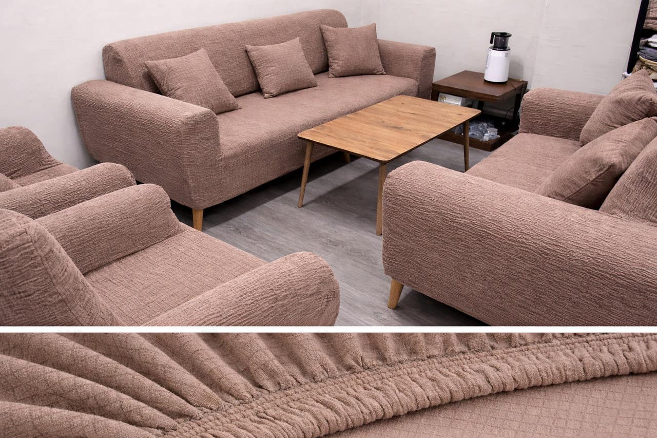 Sitting Room Cover, 4 Pieces - Coffee