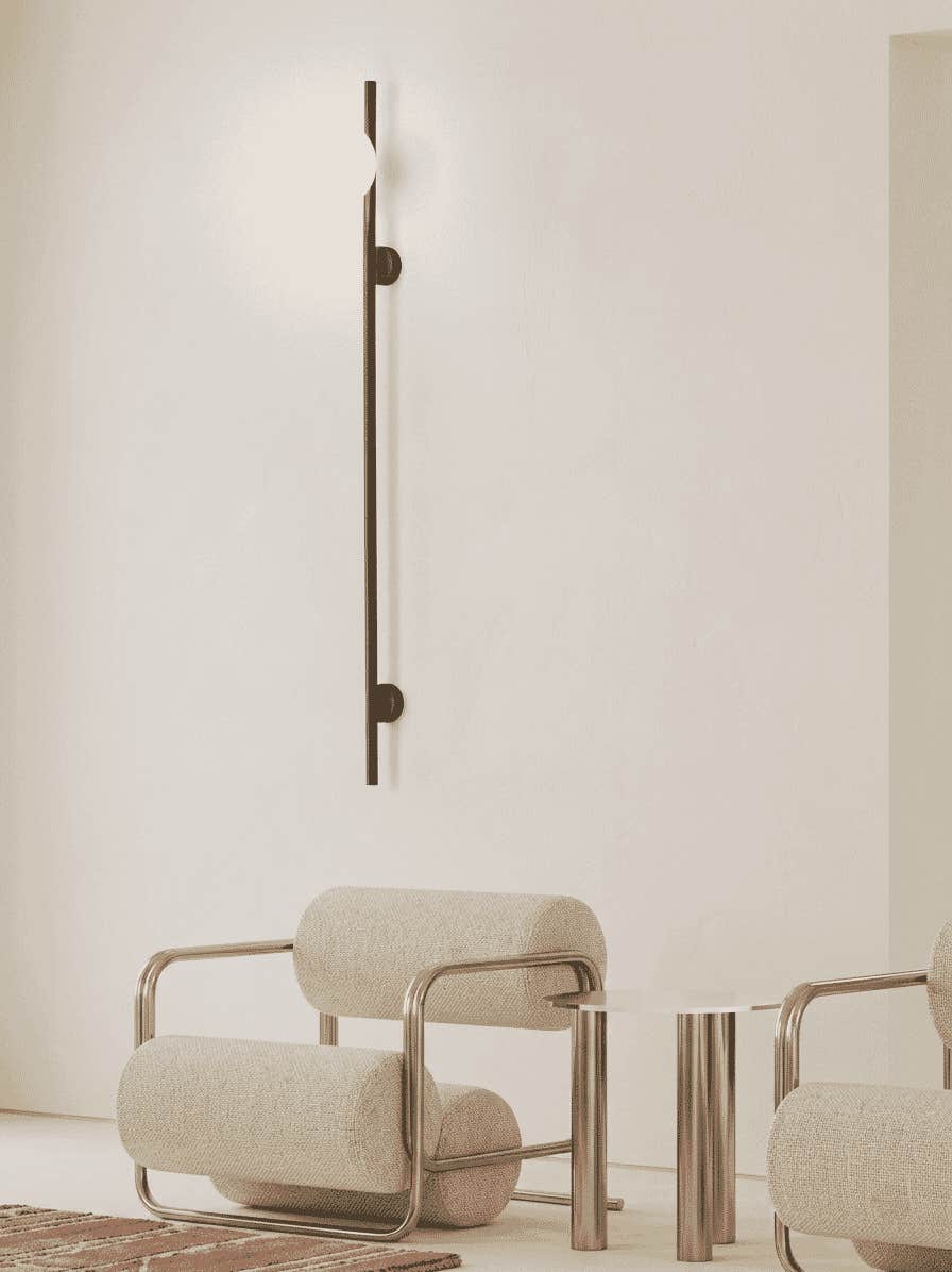 Wall Light Metal & Glass, 100×15×20 cm - Black