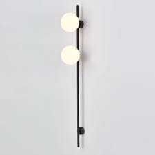 Wall Light Metal & Glass, 100×15×20 cm - Black