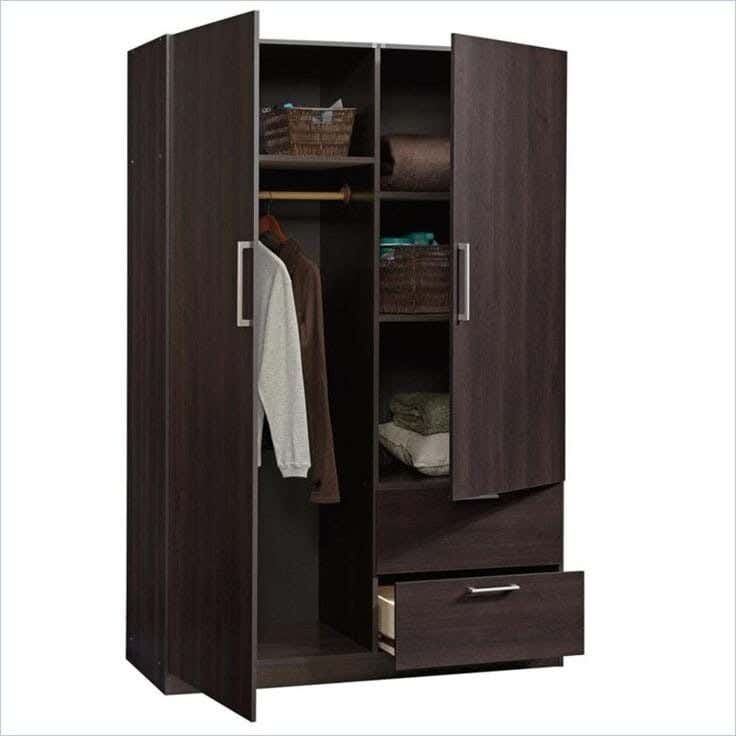 Spanish MDF Wardrobe, 4 Shelves And 2 Drawers, 120 × 200 × 50 Cm - Brown