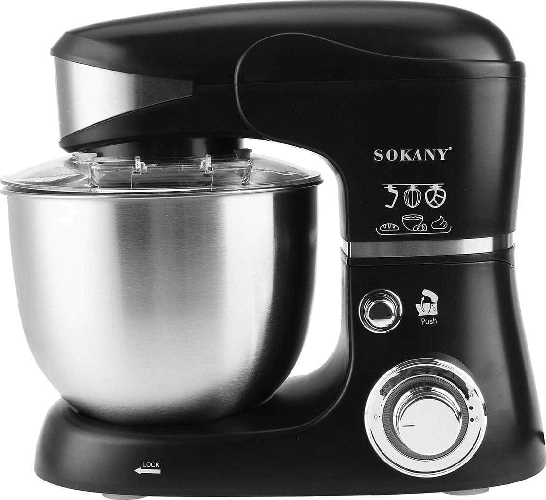Sokany Mixer, 1000 Watt, 5 liters Made Of Stanlessteel - Black