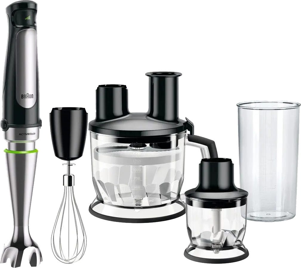 Braun MQ7085 MultiQuick Hand Blender, 1000 Watt - Black