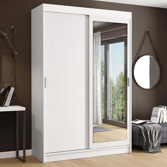 MDF Wood Modern Wardrobe, 200x120x50 cm - White