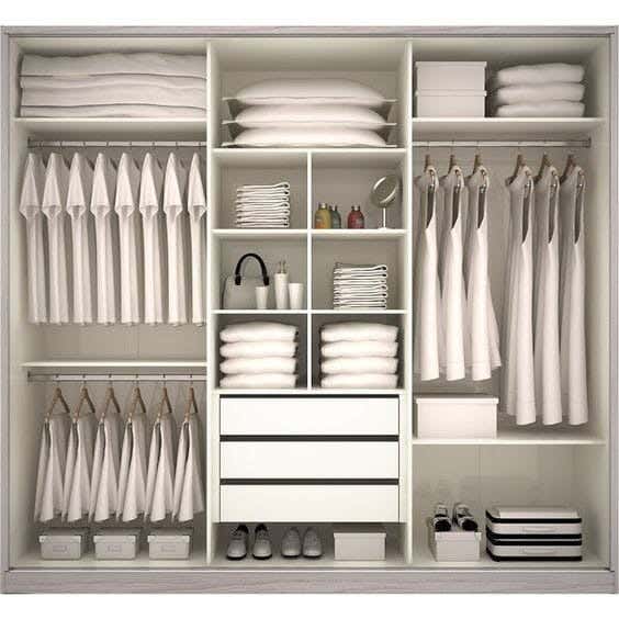 Spanish MDF Wood Wardrobe, 200 × 200 × 50 Cm - White