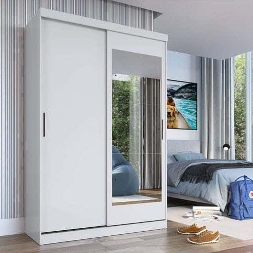 MDF Wood Modern Wardrobe, 200x120x50 cm - White