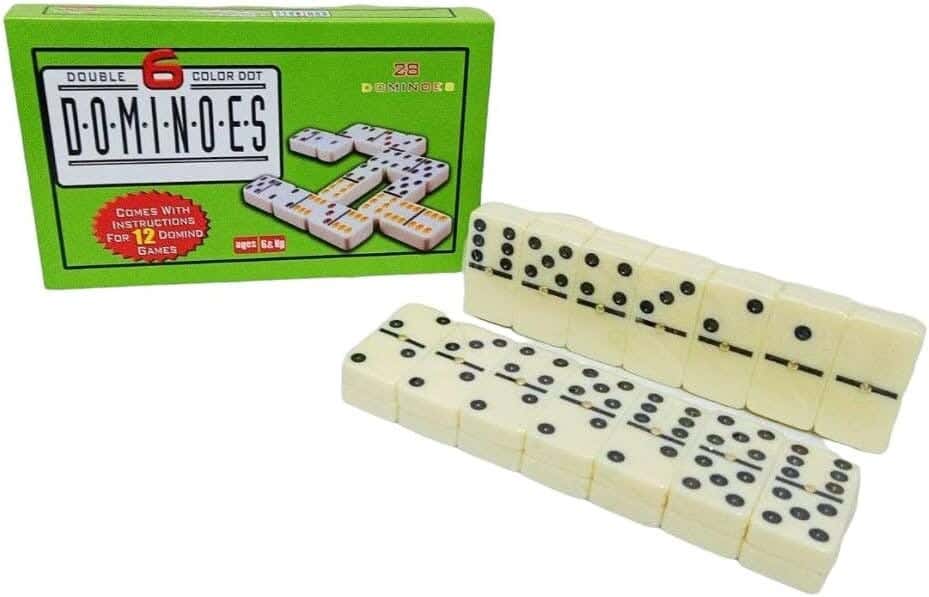 Alsafwa W37-131 Dominoes, 28 Pieces - White Black