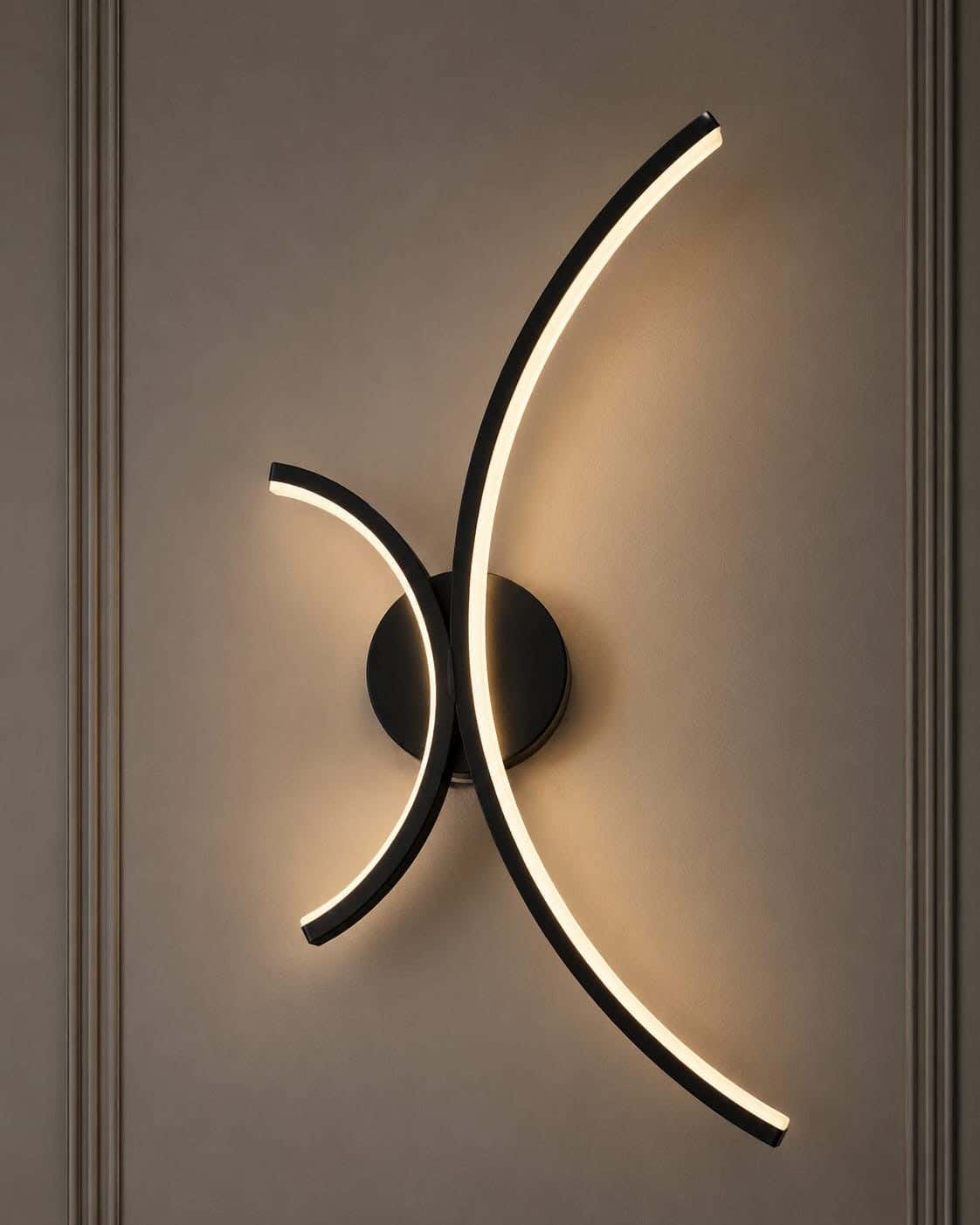 LED Wall Light, Metal, 5×32×55 cm - Black