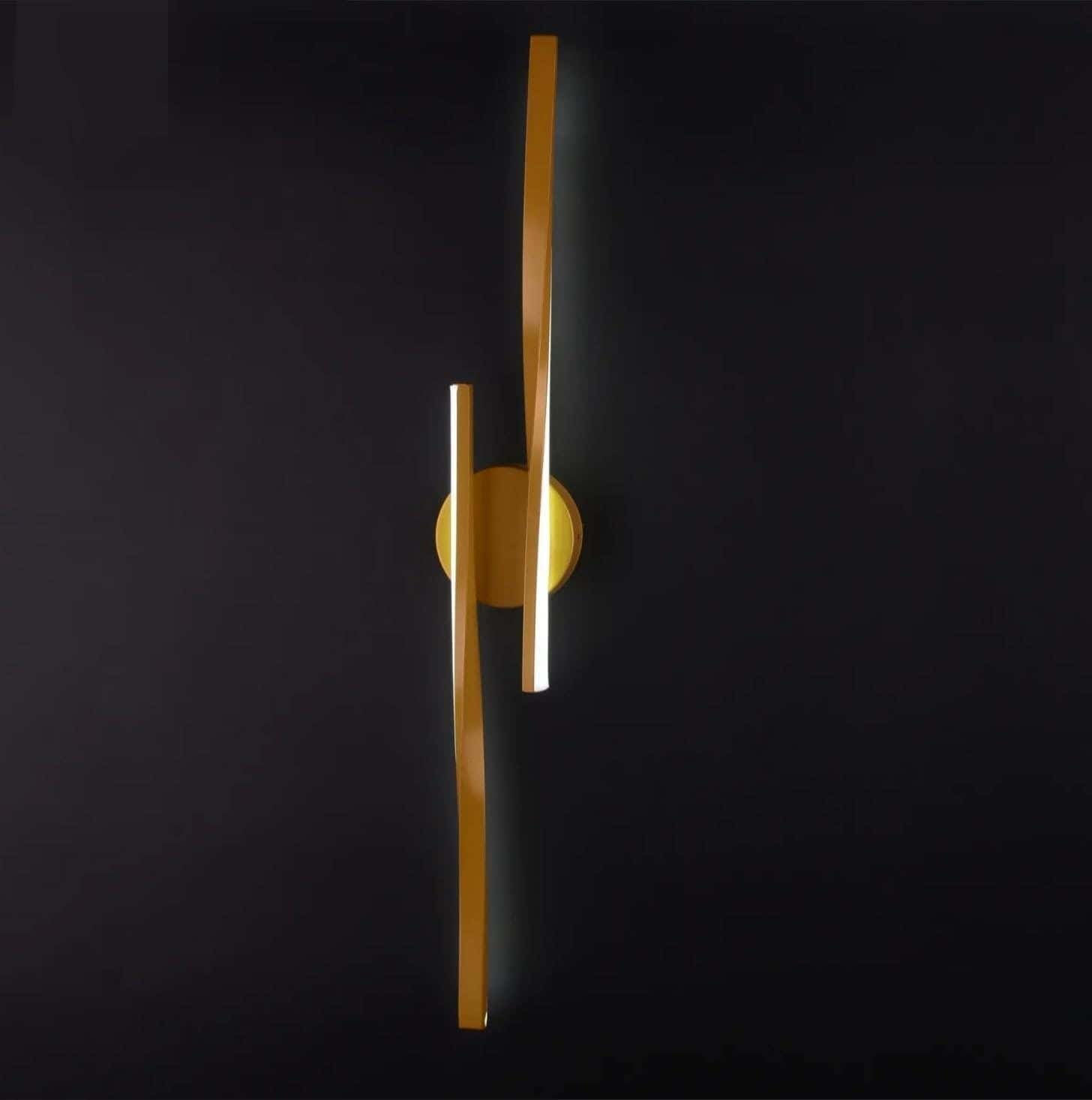 LED Wall Light, Metal, 5×12×77 cm - Gold