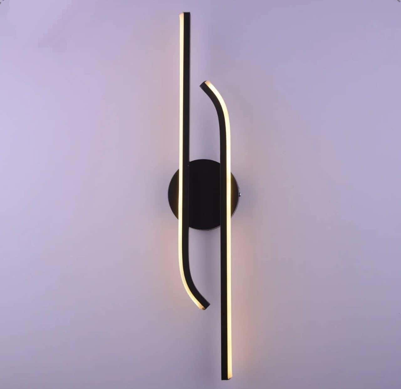 LED Wall Light, Metal, 5×12×55 cm - Black